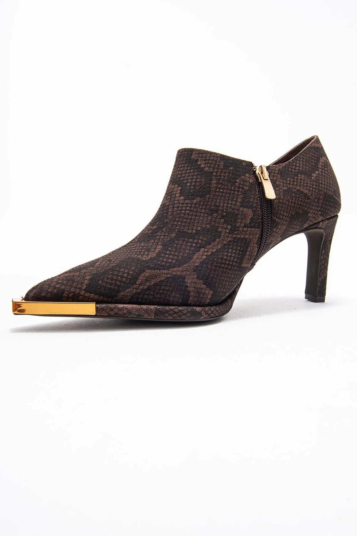 Sona - Brown Patterned Ankle-Heel Shoe (Women) - Image 4