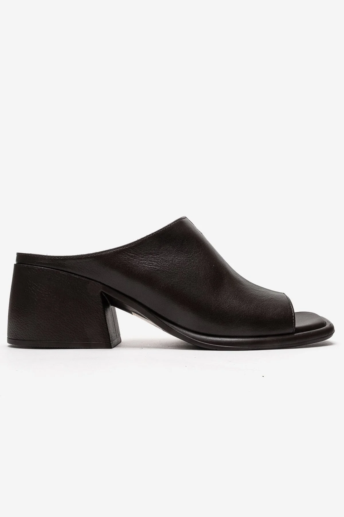 SOREX - Brown Genuine Leather Block Heel Slide (Women) - Image 4