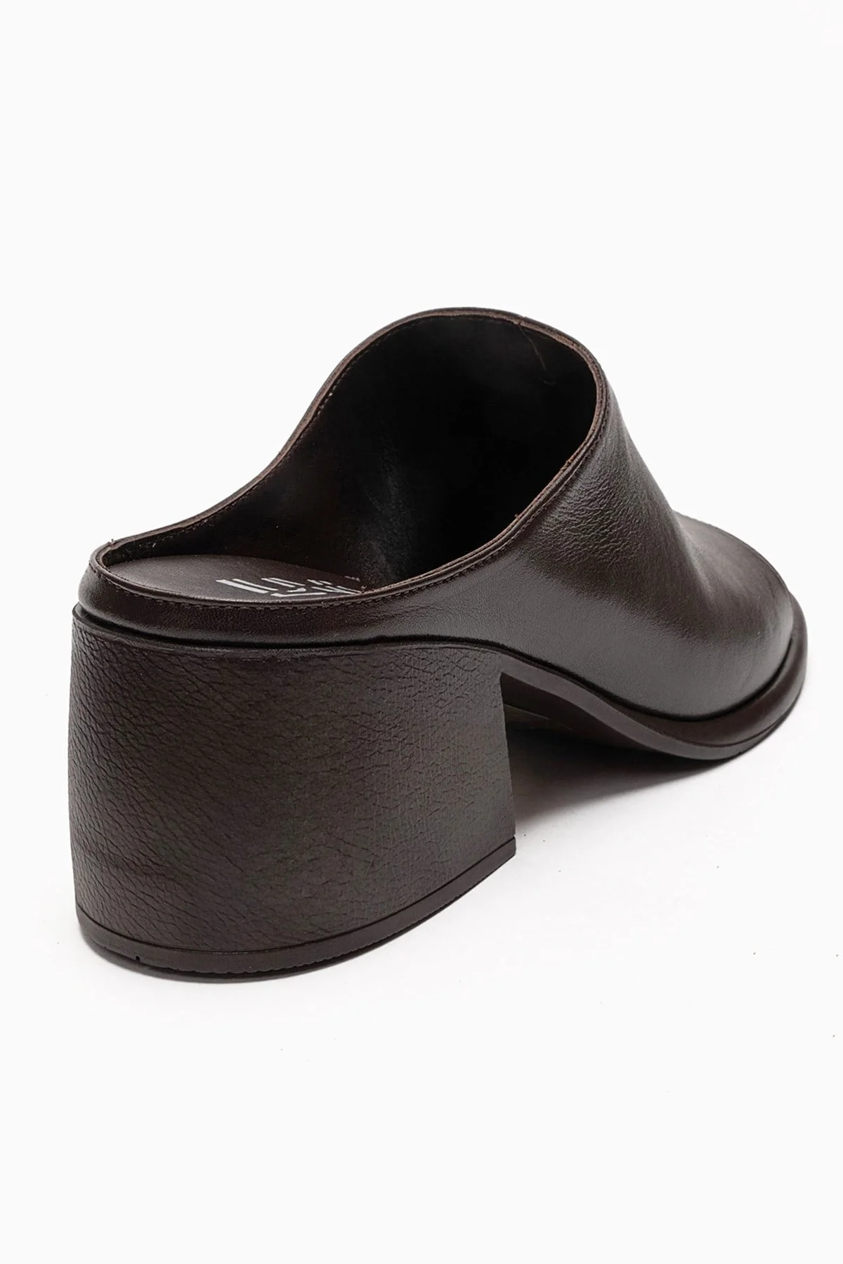 SOREX - Brown Genuine Leather Block Heel Slide (Women) - Image 5