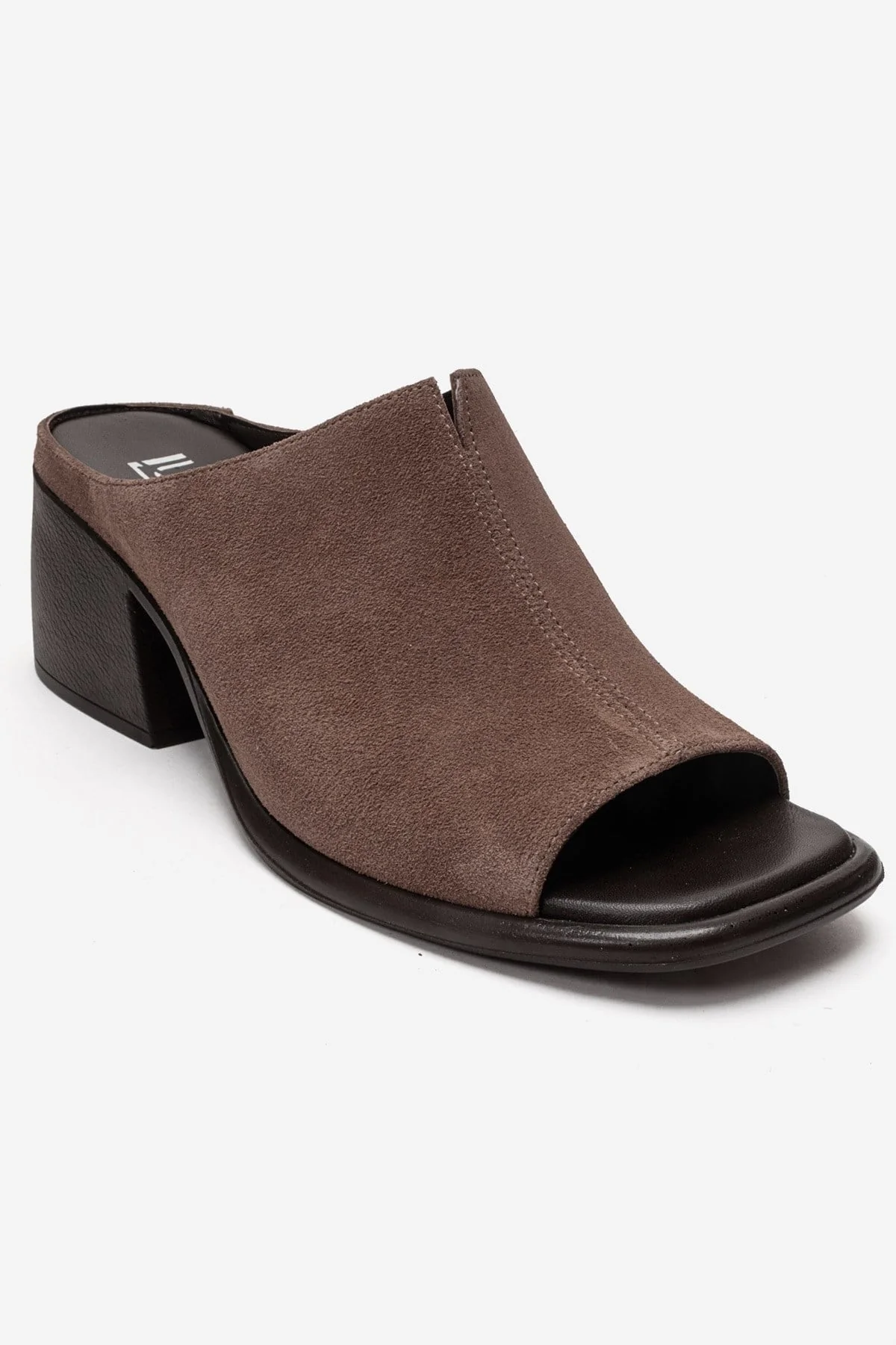 SOREX - Taupe Genuine Suede Leather Block Heel Slide (Women) - Image 3