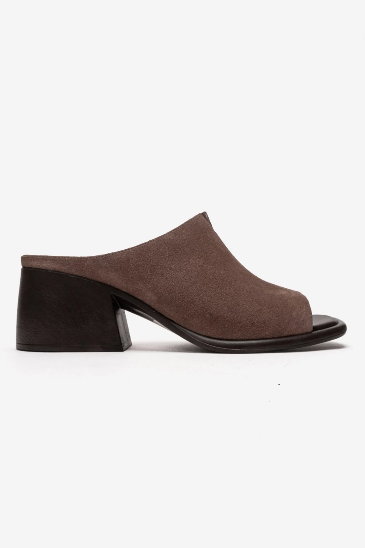 SOREX - Taupe Genuine Suede Leather Block Heel Slide (Women) - Image 4