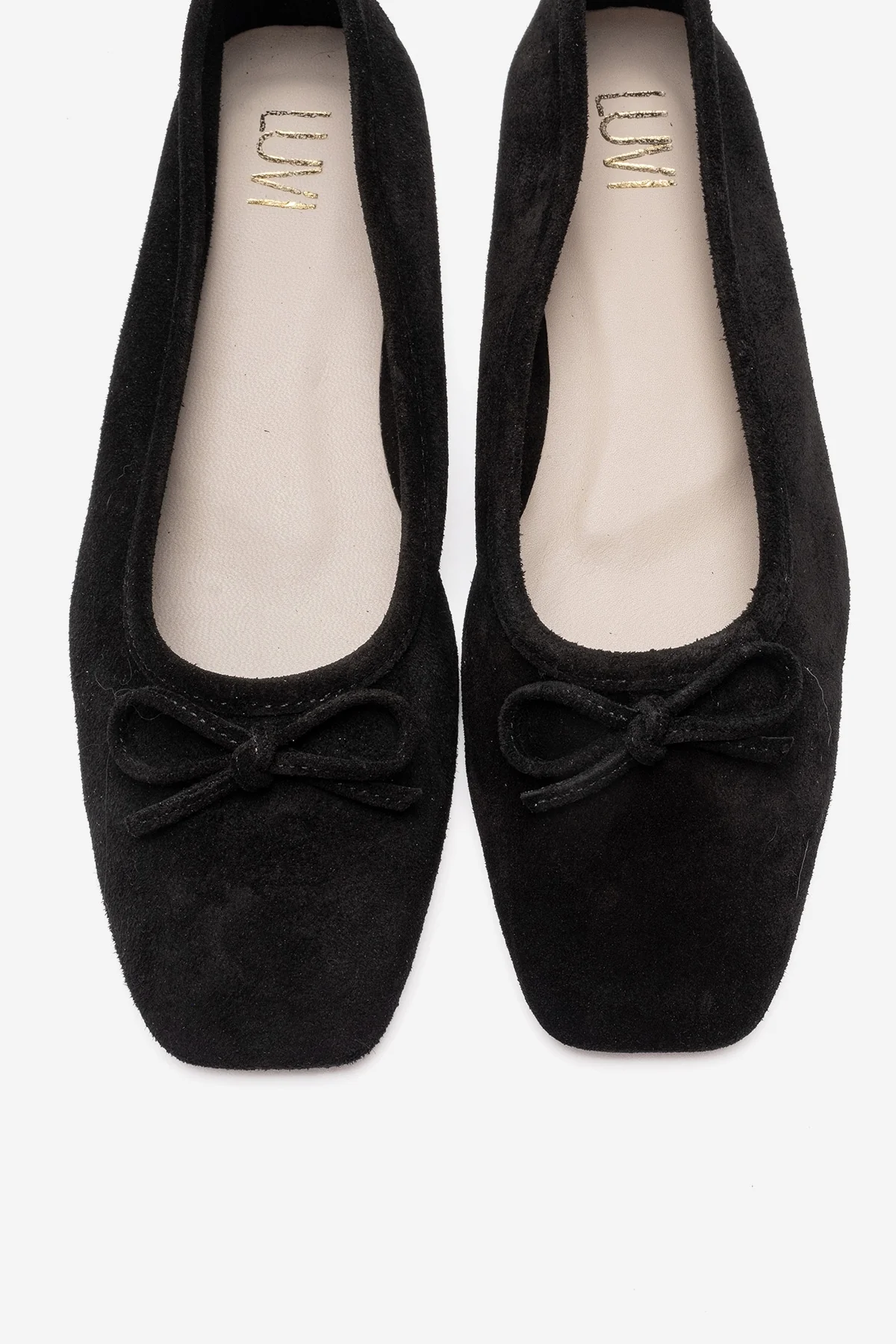 Sosa - Black Suede Genuine Leather Bow Ballet Flat (Women) - Image 2