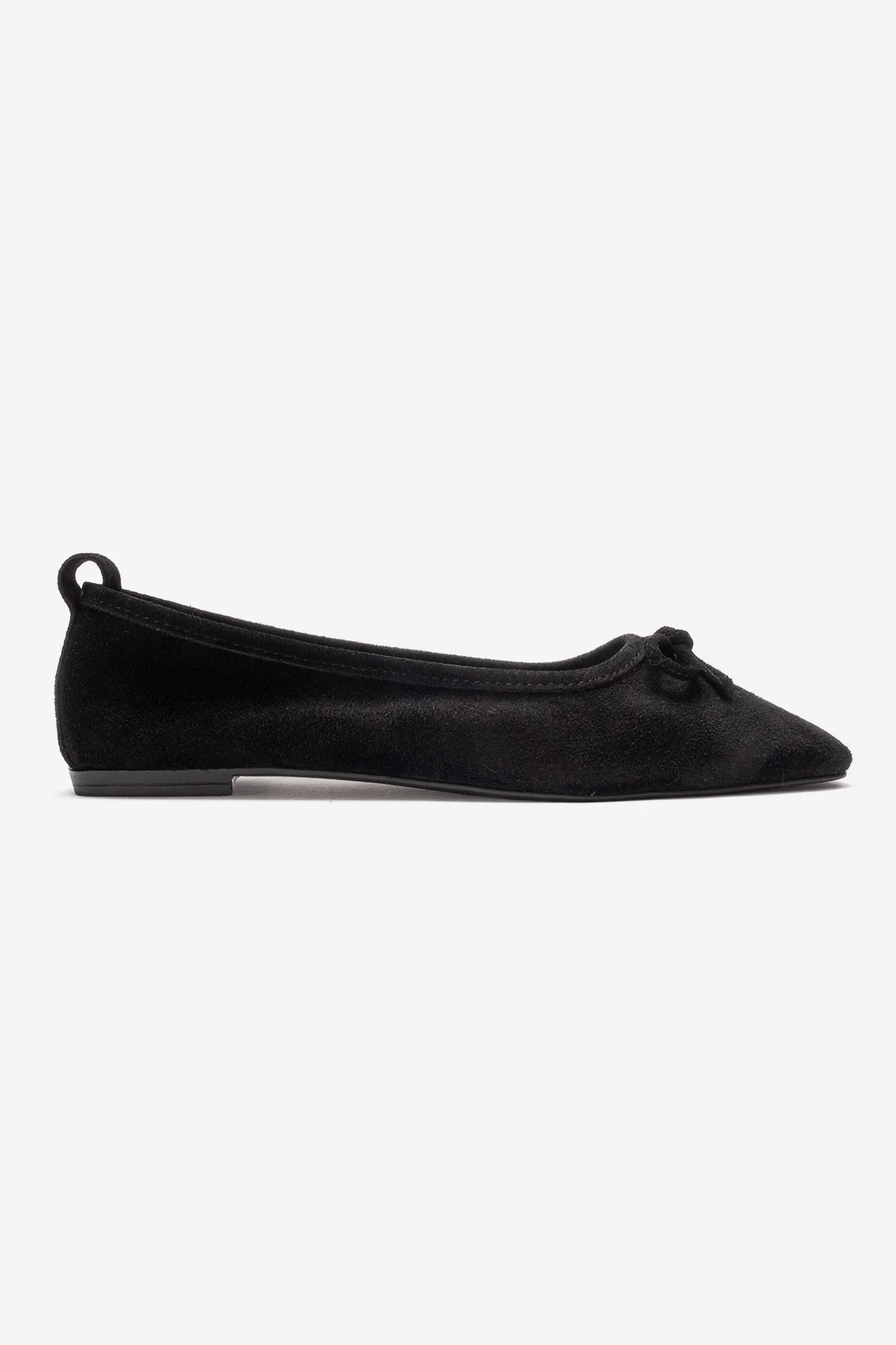 Sosa - Black Suede Genuine Leather Bow Ballet Flat (Women) - Image 6