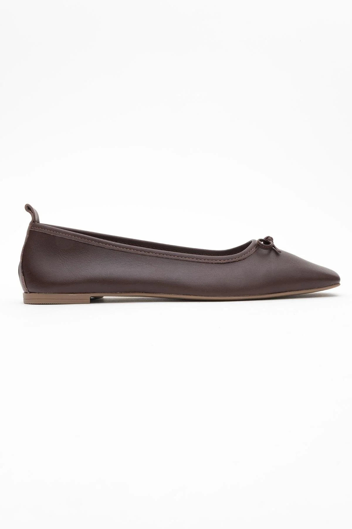 Sosa - Brown Genuine Leather Square-Toe Bow Ballet Flat (Women) - Image 6