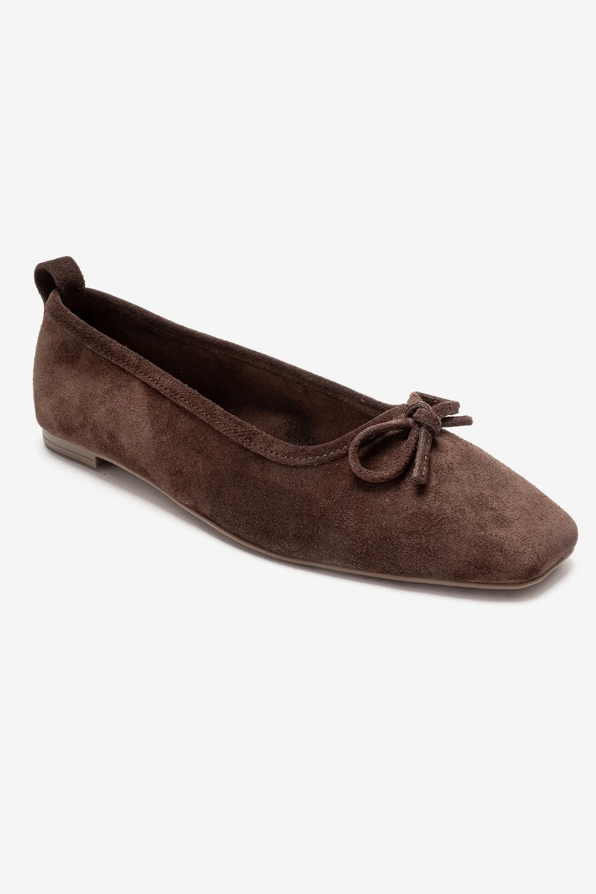 Sosa - Brown Suede Genuine Leather Bow Ballet Flat (Women) - Image 3