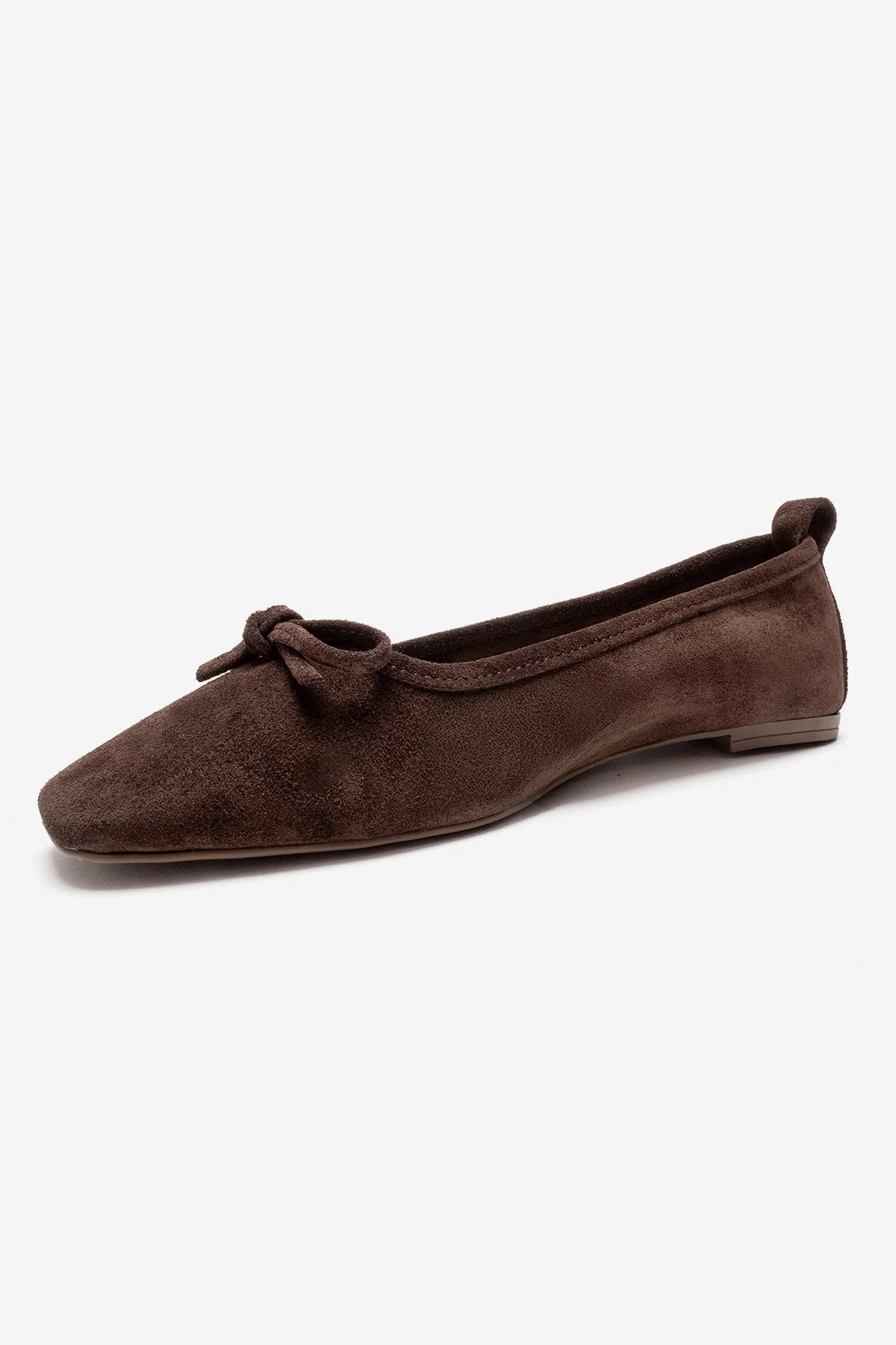Sosa - Brown Suede Genuine Leather Bow Ballet Flat (Women) - Image 4