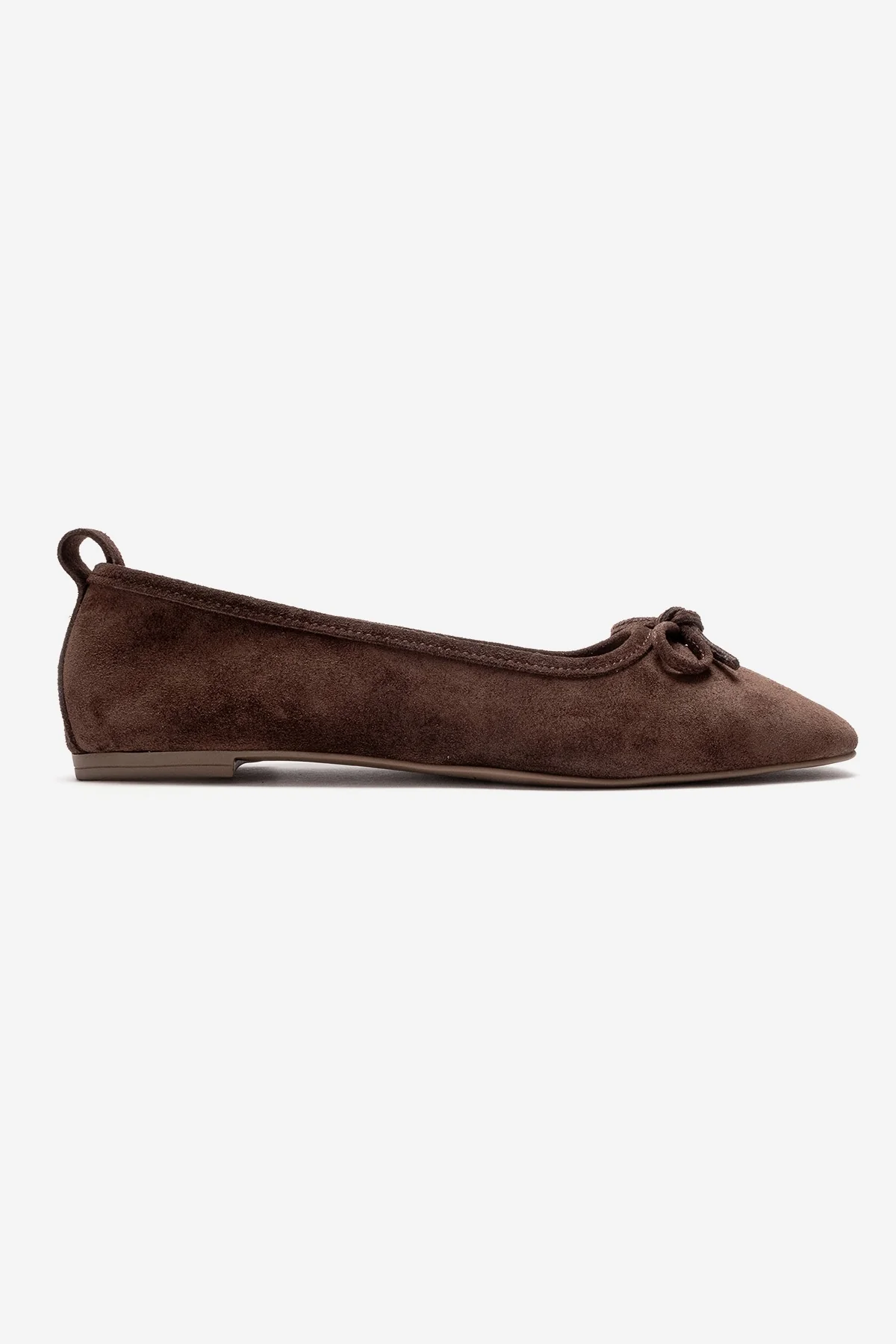 Sosa - Brown Suede Genuine Leather Bow Ballet Flat (Women) - Image 6