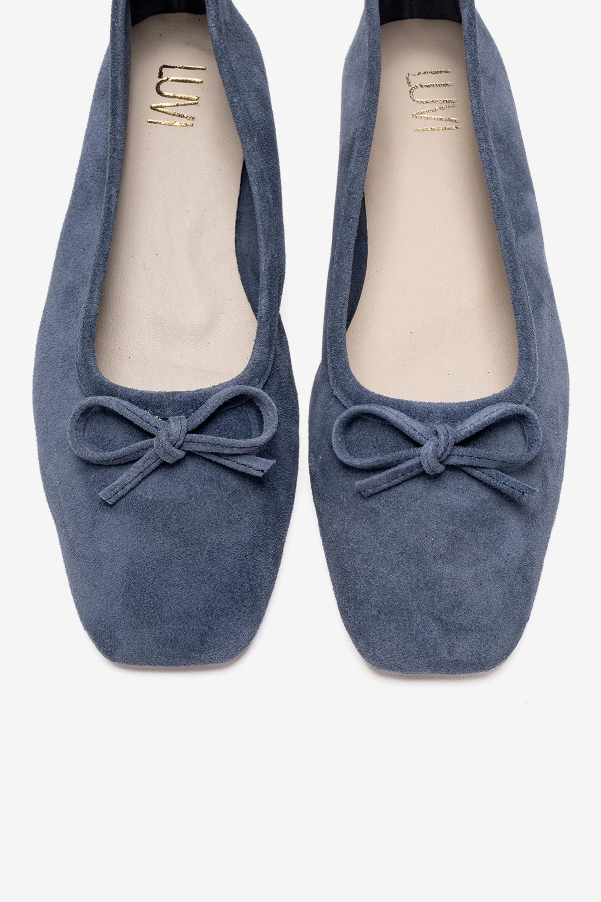 Sosa - Denim Blue Genuine Leather Bow Ballet Flat (Women) - Image 2