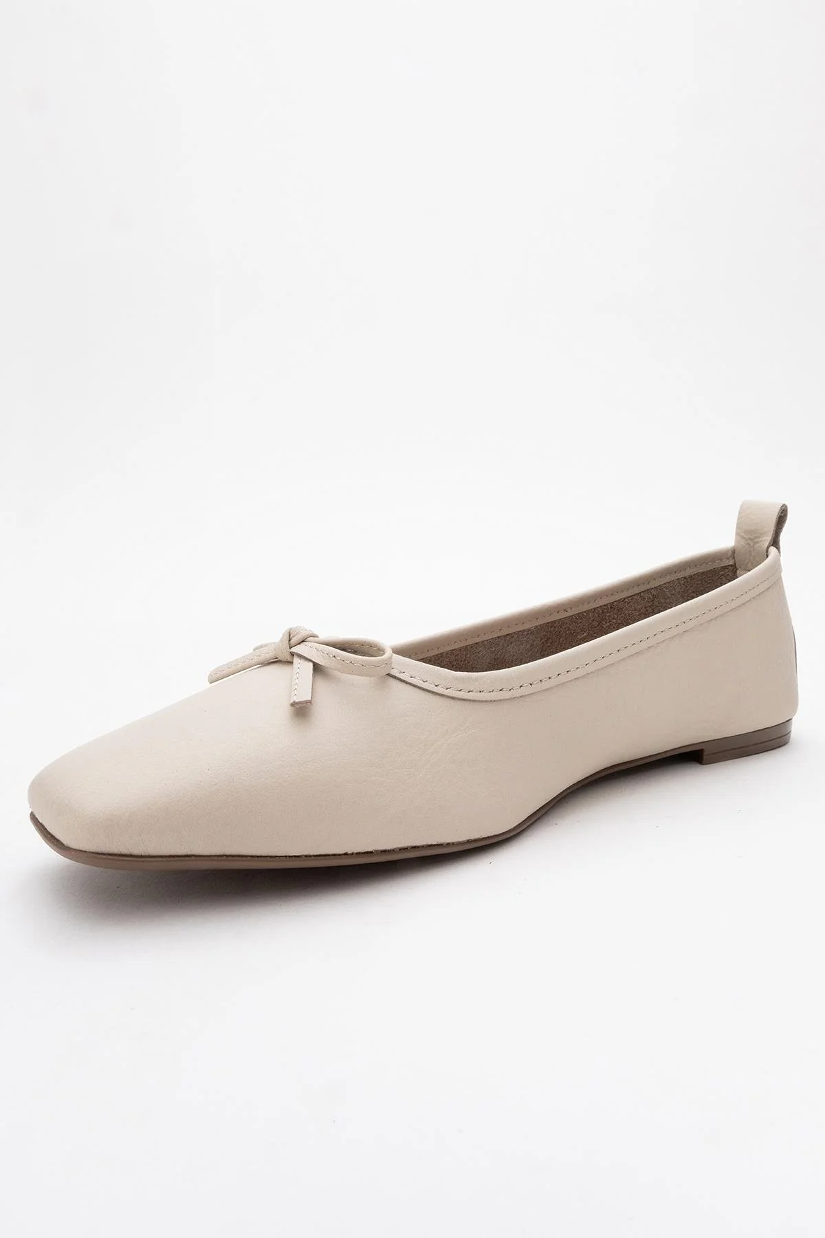 Sosa - Light Beige Leather Ballet Flats (Women) - Image 4