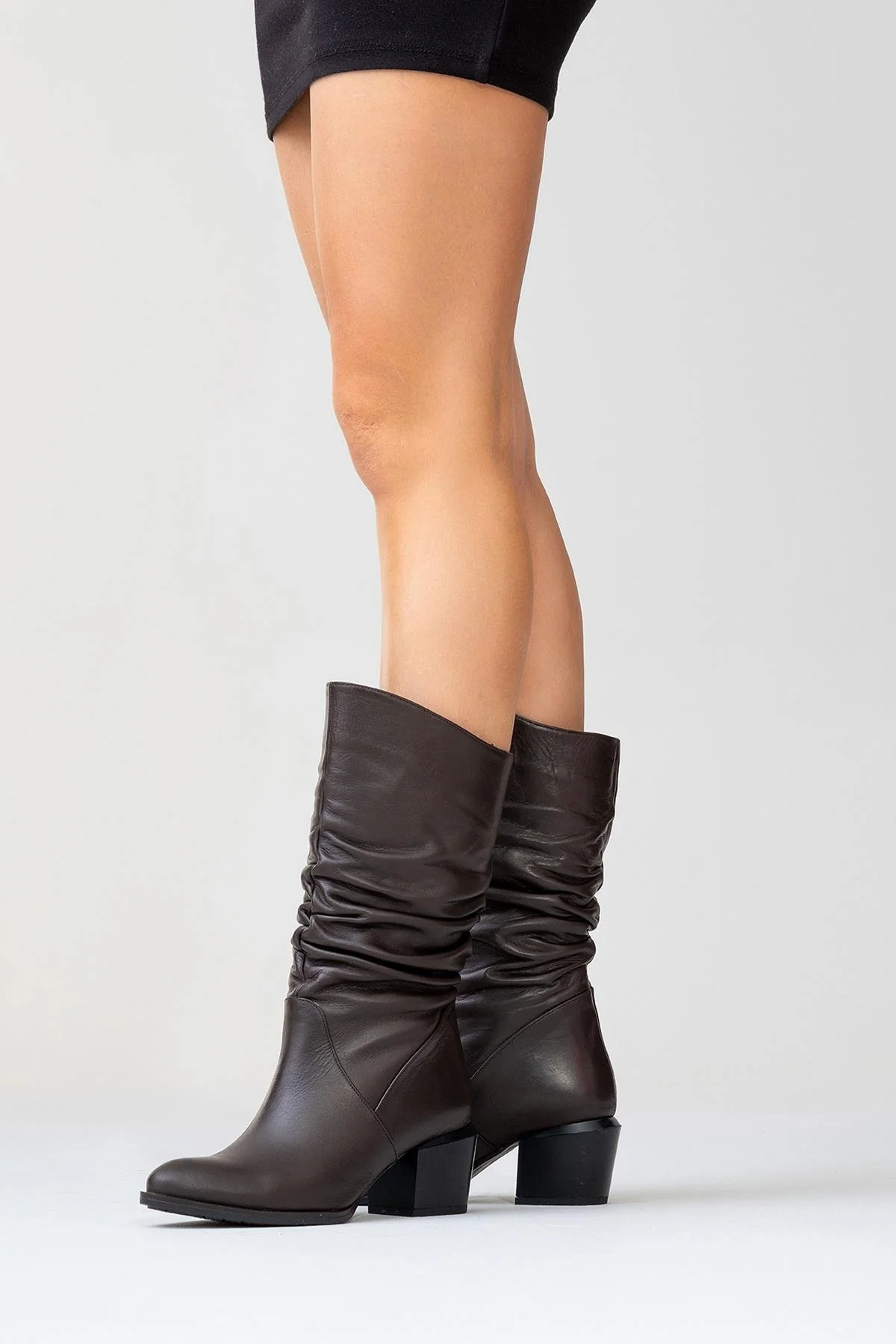 Soule - Cognac Genuine Leather Heeled Short Boot (Women) - Image 9
