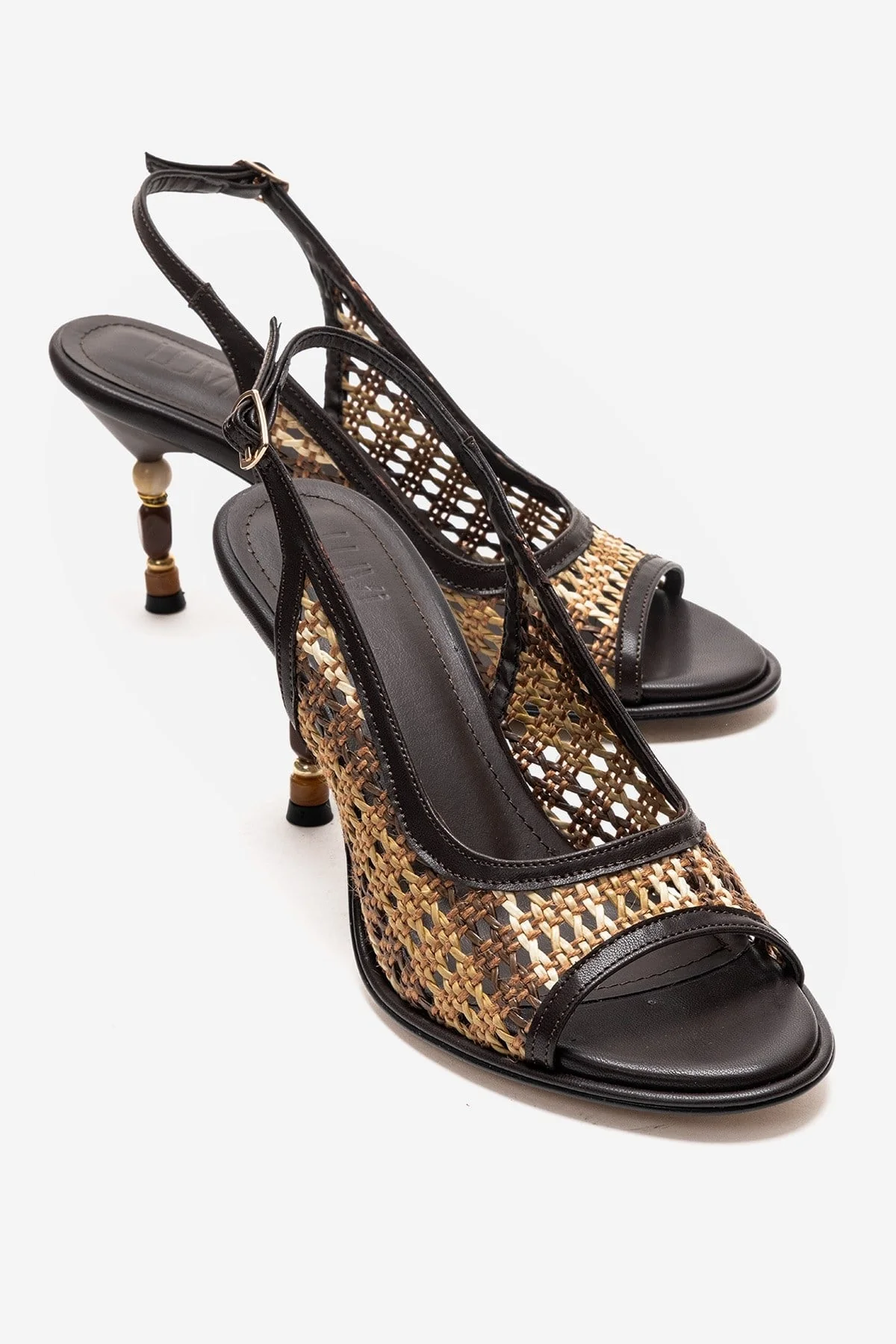 SOVEN - Brown Beaded-Heel Sandal (Women)