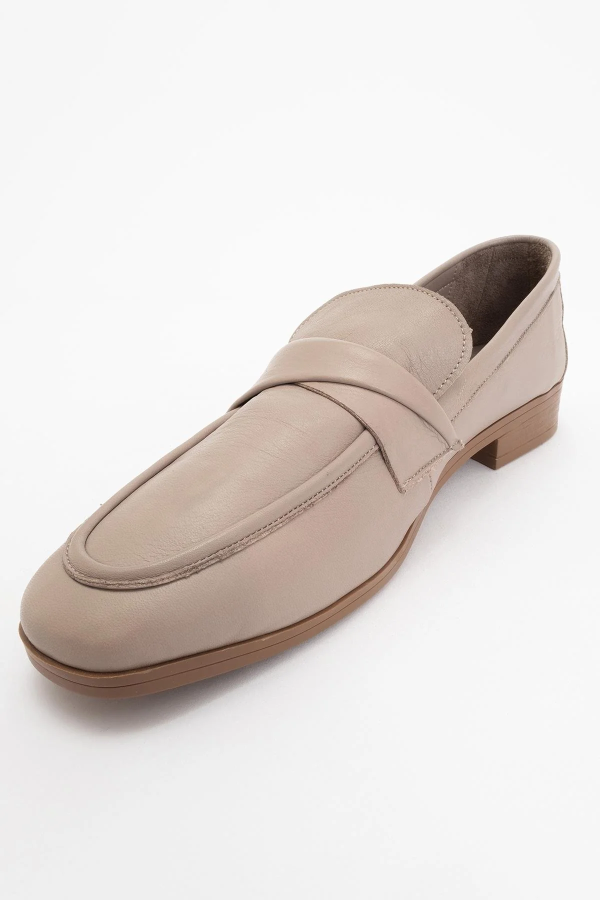 Splice - Dark Beige Leather Loafers (Women) - Image 3