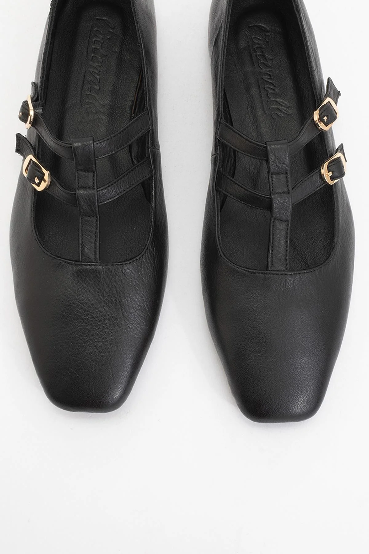 Starling - Black Leather Mary Jane Flats (Women) - Image 2