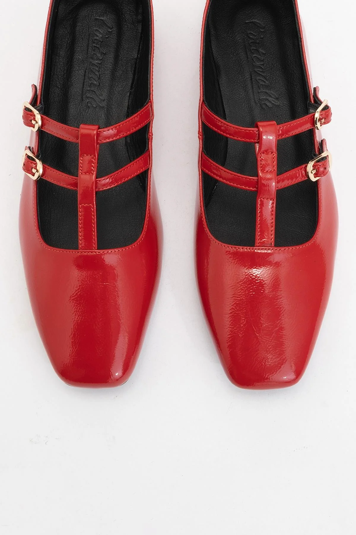 Starling - Red Leather Mary Jane Flats (Women) - Image 2
