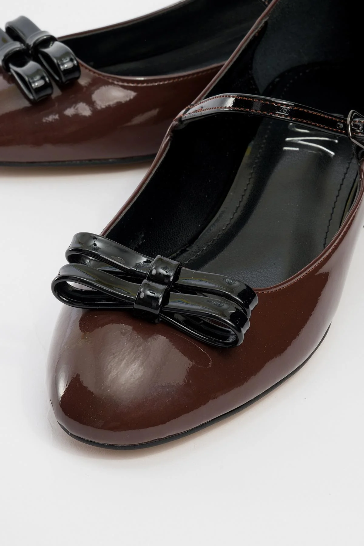Stela - Brown-Black Patent Heeled Ballet Flat (Women) - Image 3