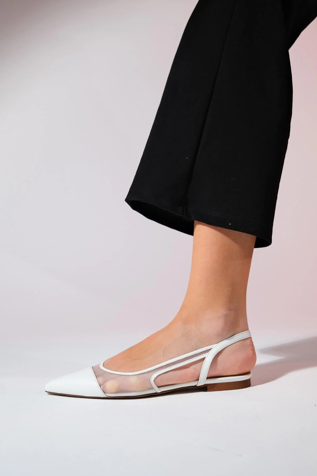 Stephen - White Pointed Toe Flat Sandal (Women) - Image 3