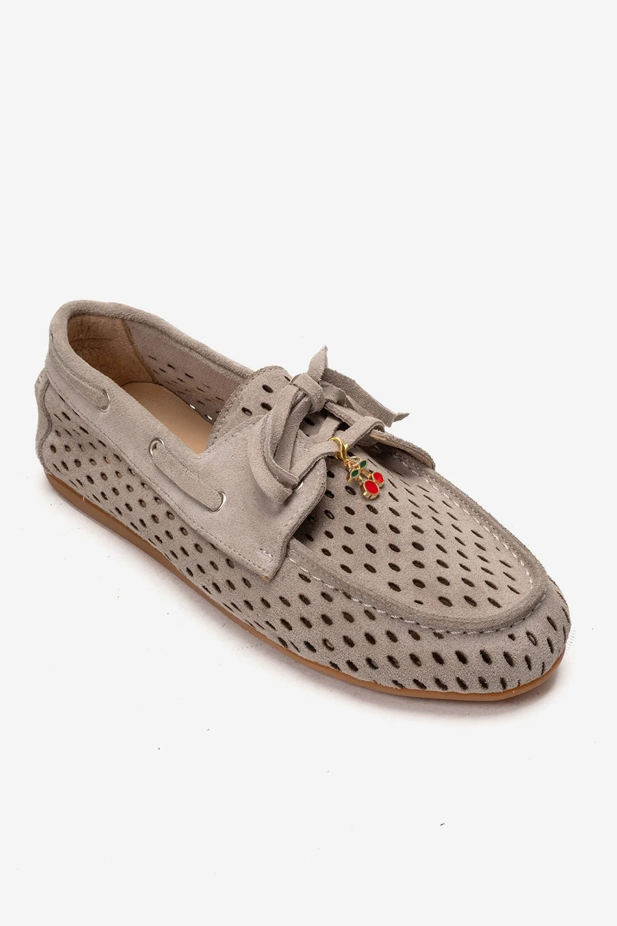 STEVO - Beige Genuine Leather Suede Lace-Up Loafer (Women) - Image 3