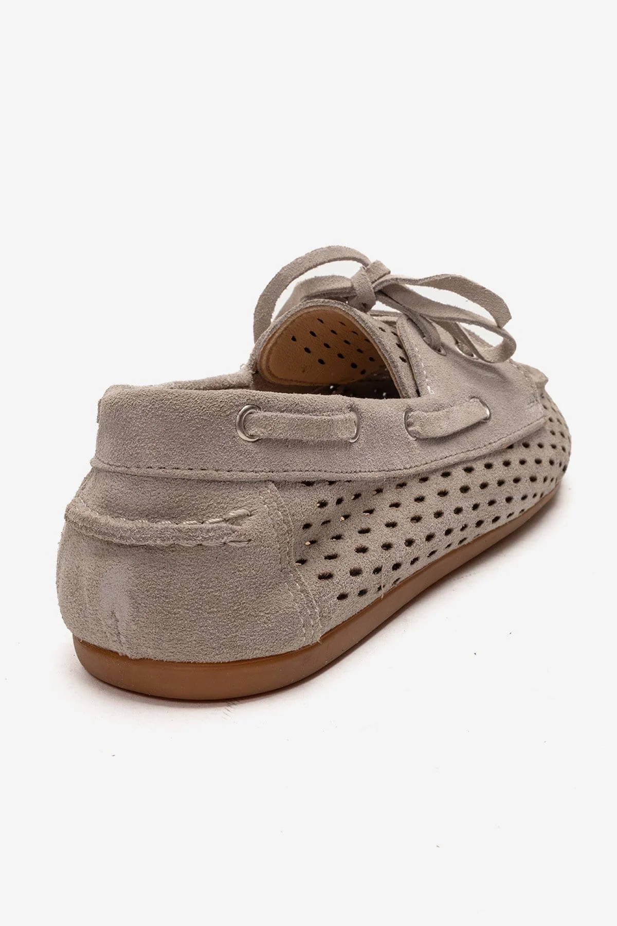 STEVO - Beige Genuine Leather Suede Lace-Up Loafer (Women) - Image 5