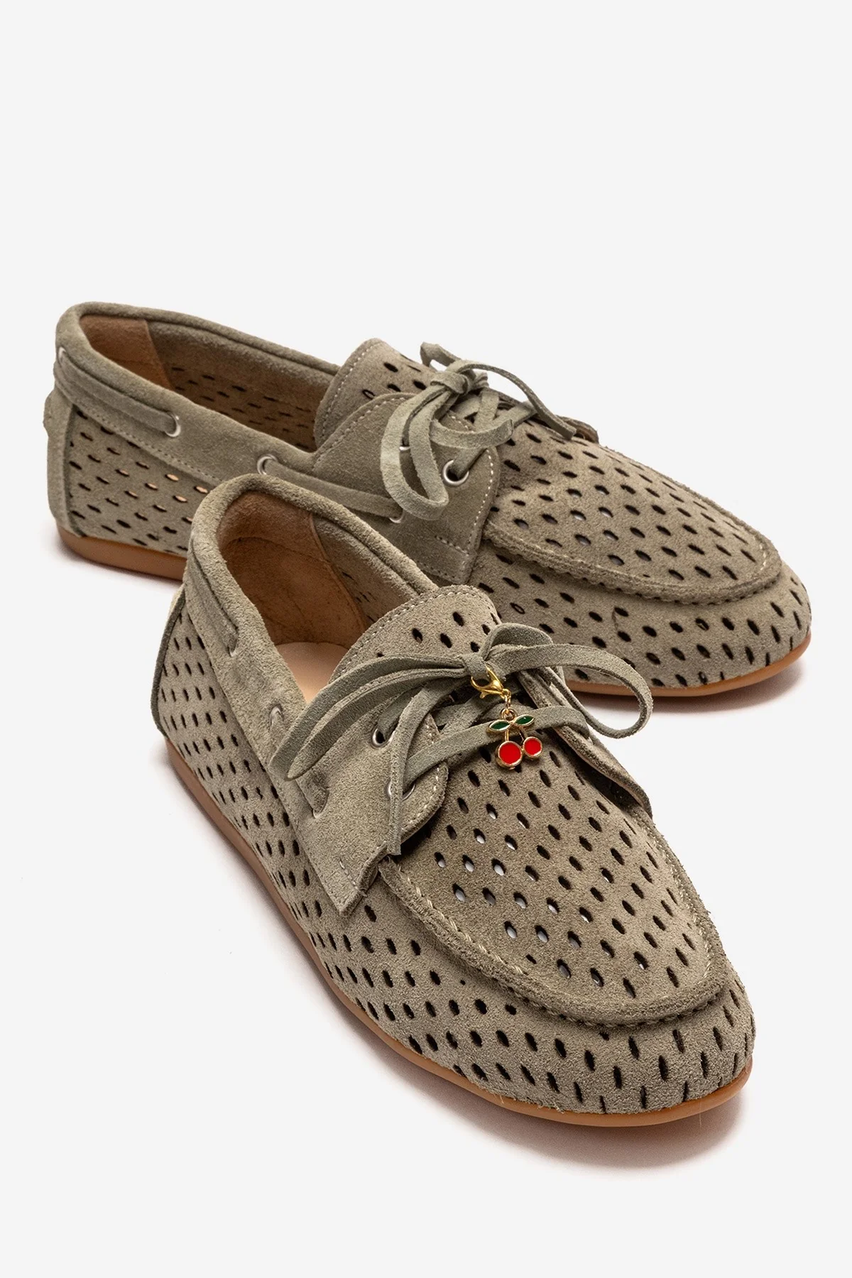 Stevo - Green Genuine Leather Lace-Up Loafer (Women)