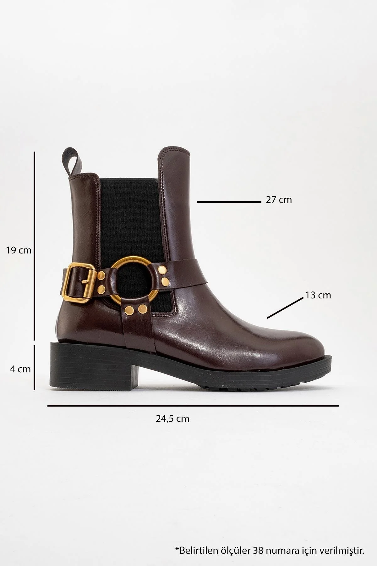 Stone - Burgundy Buckle Elastic Zip Boot (Women) - Image 4