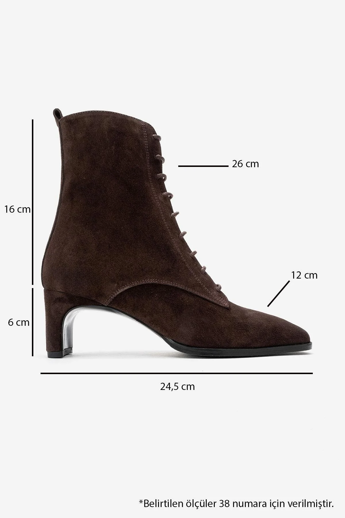 SUDY - Brown Suede Genuine Leather Lace-Up Block Heel Boot (Women) - Image 6
