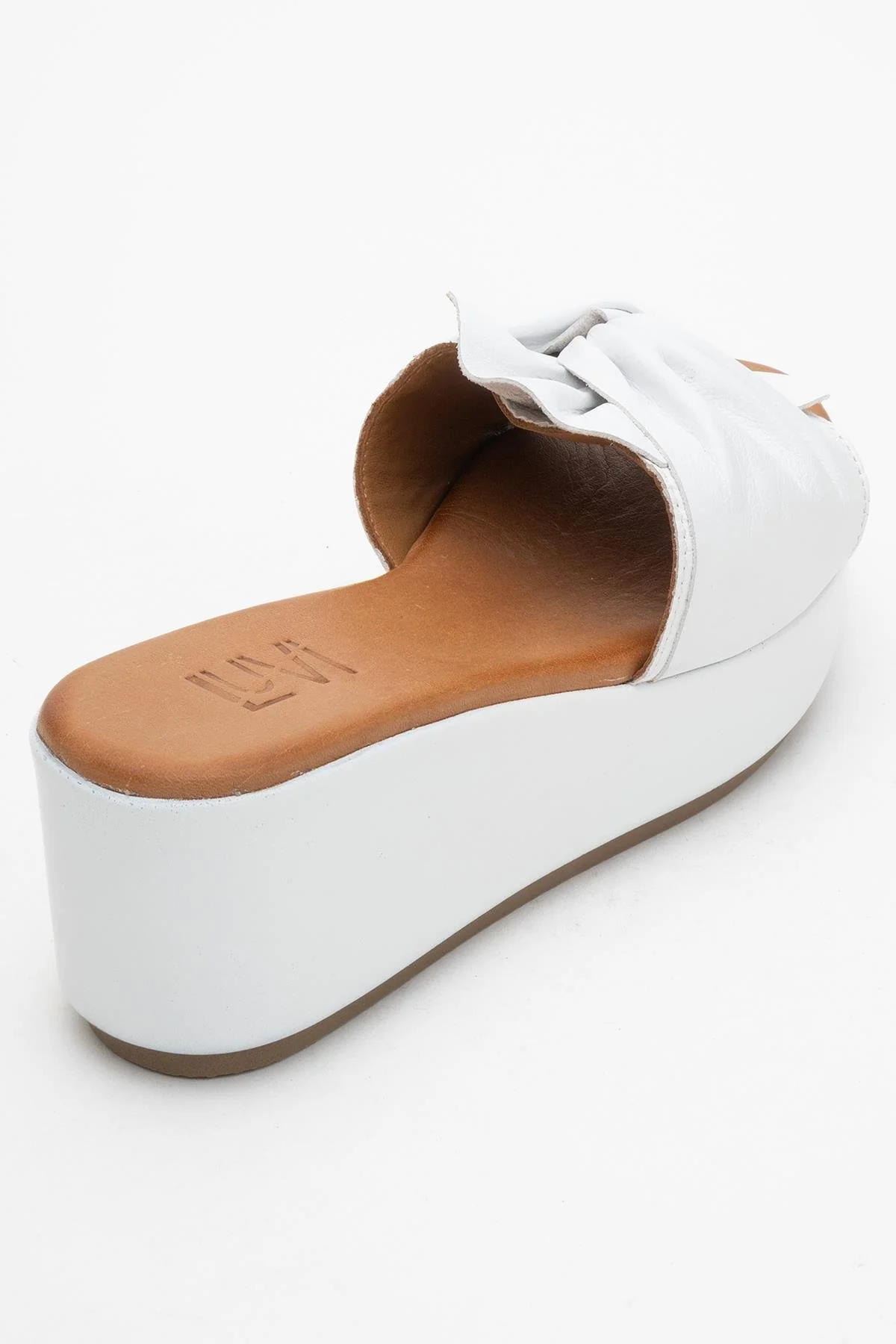 Syndra - White Bow Wedge Leather Sandal (Women) - Image 5