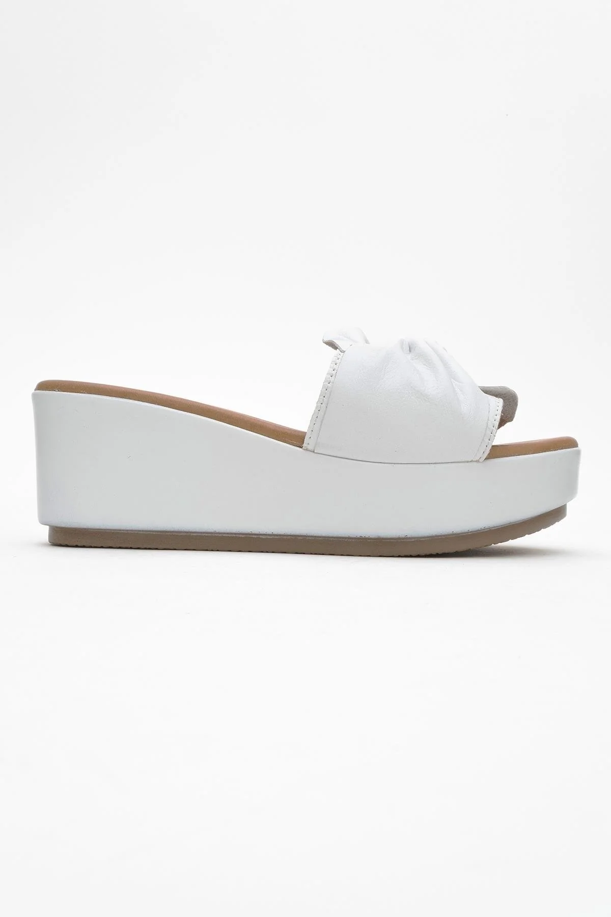 Syndra - White Bow Wedge Leather Sandal (Women) - Image 6