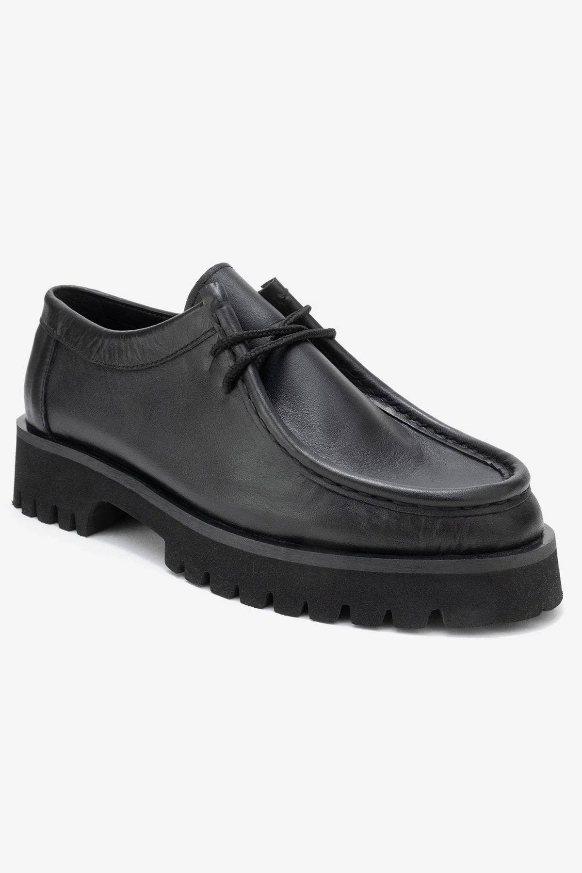 Talia - Black Genuine Leather Lace-Up Loafer (Women) - Image 3