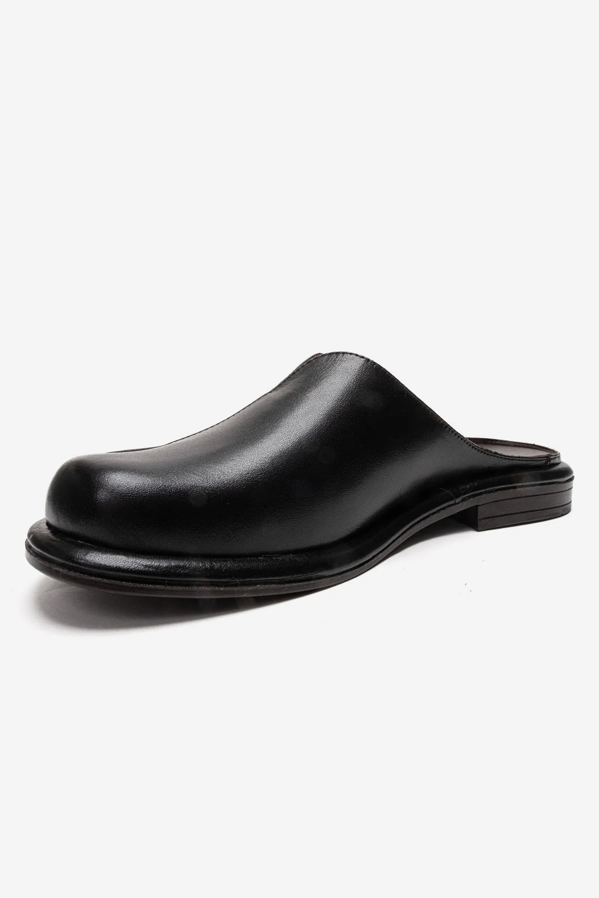 Tansy - Black Genuine Leather Closed-Toe Low Heel Mule (Women) - Image 6