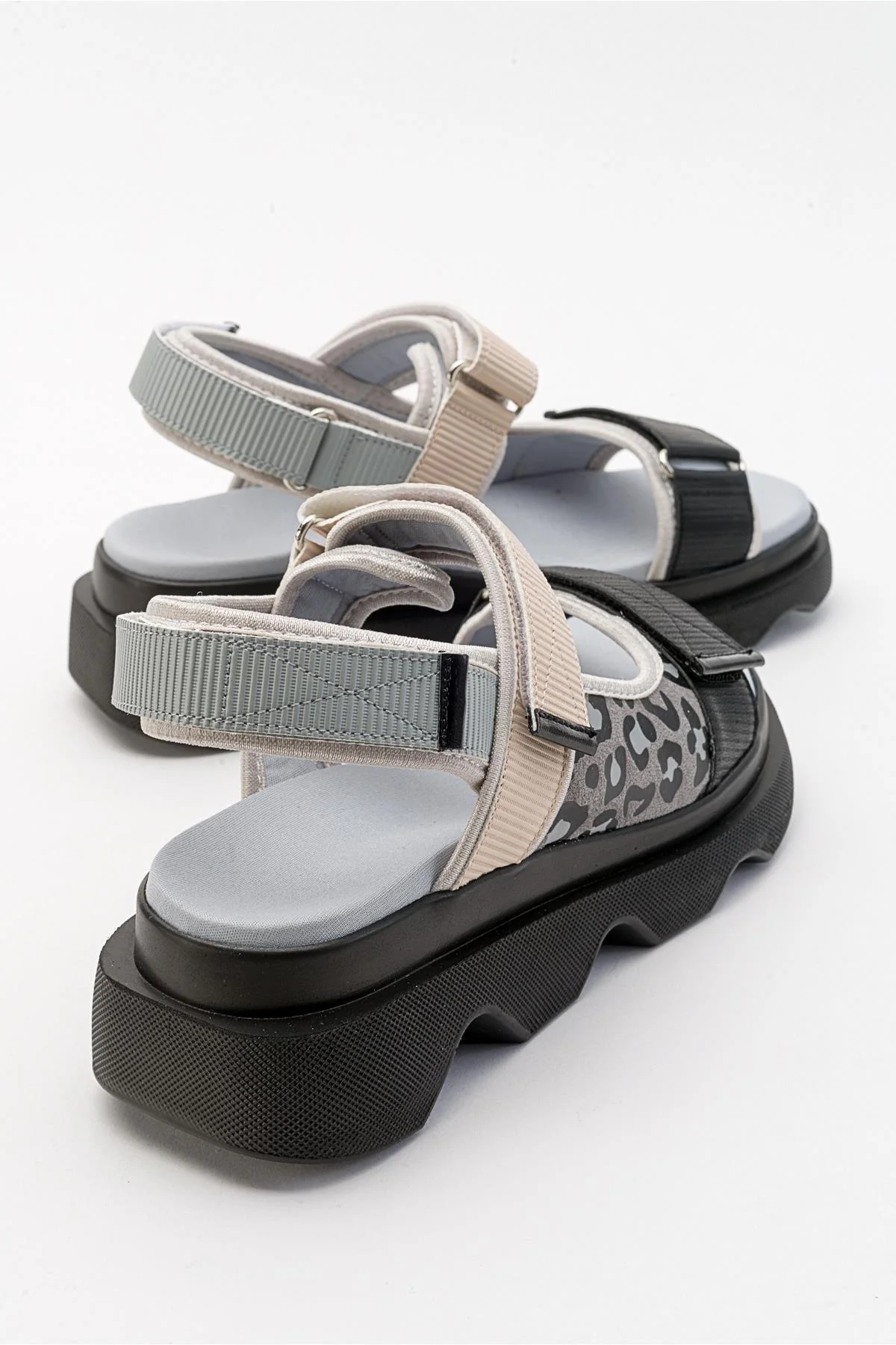 Tedy - Black-Grey Patterned Sandal (Women) - Image 2