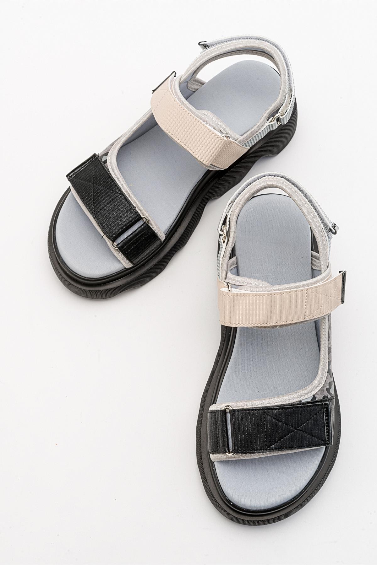 Tedy - Black-Grey Patterned Sandal (Women) - Image 3