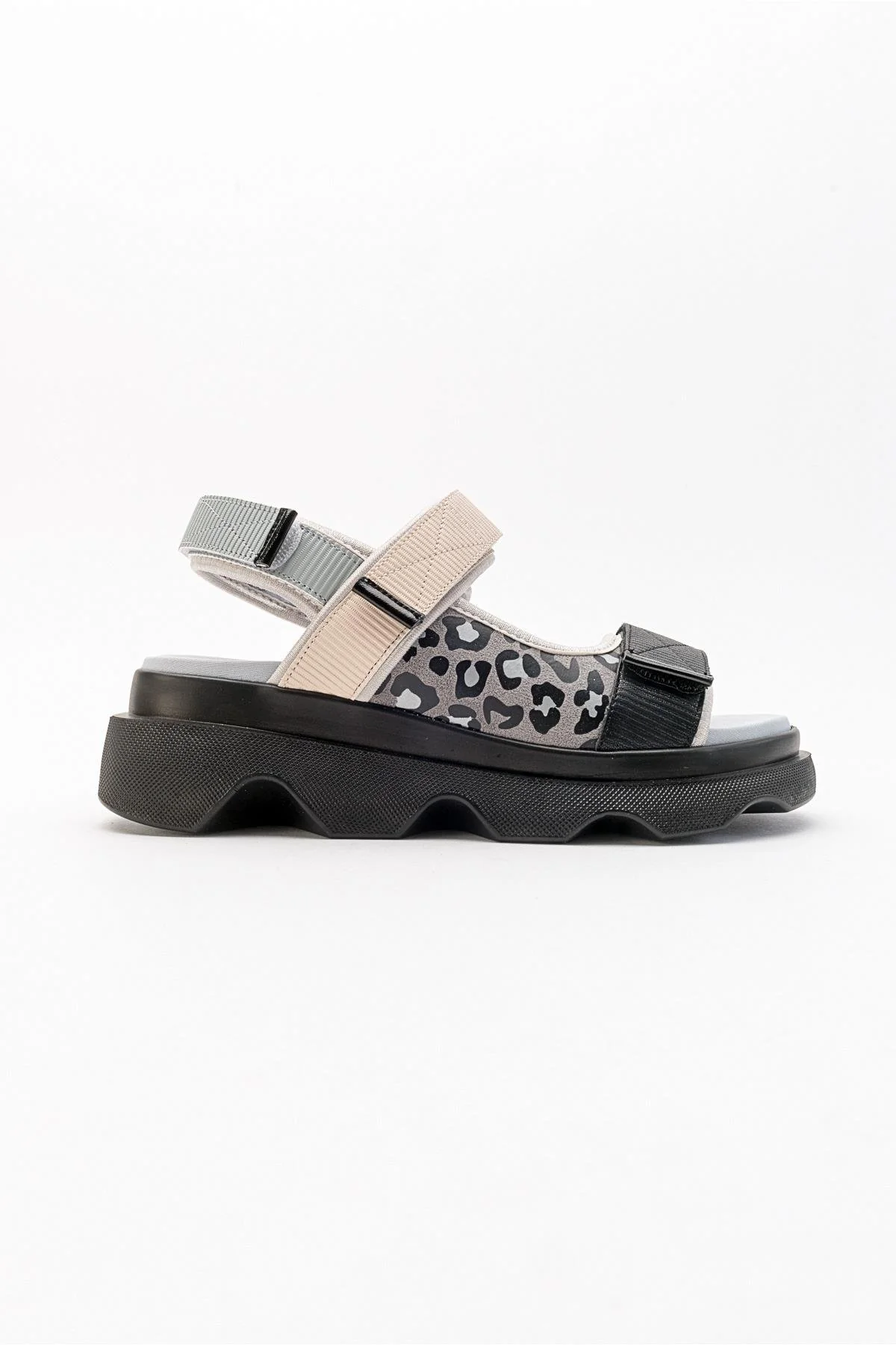 Tedy - Black-Grey Patterned Sandal (Women) - Image 6