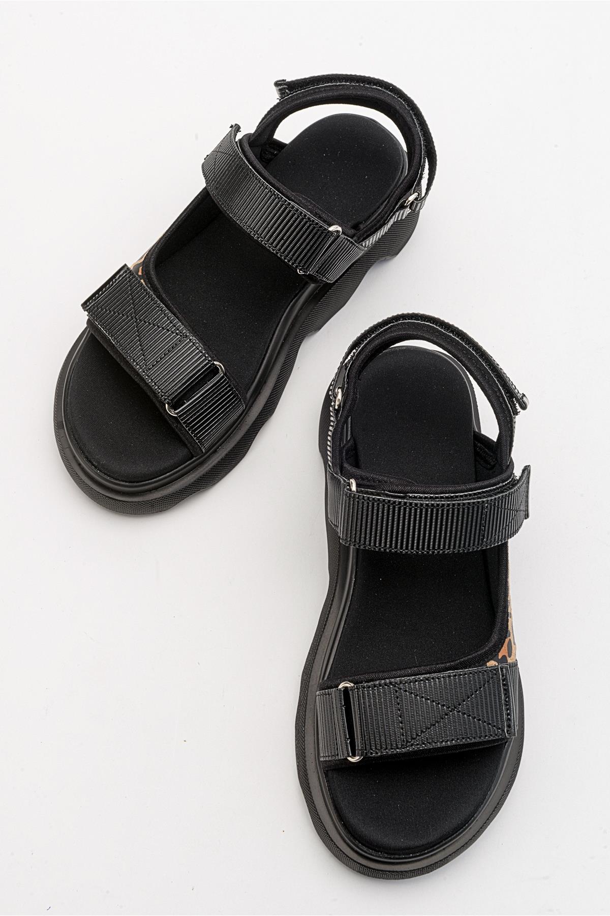 Tedy - Black Patterned Sandal (Women) - Image 3