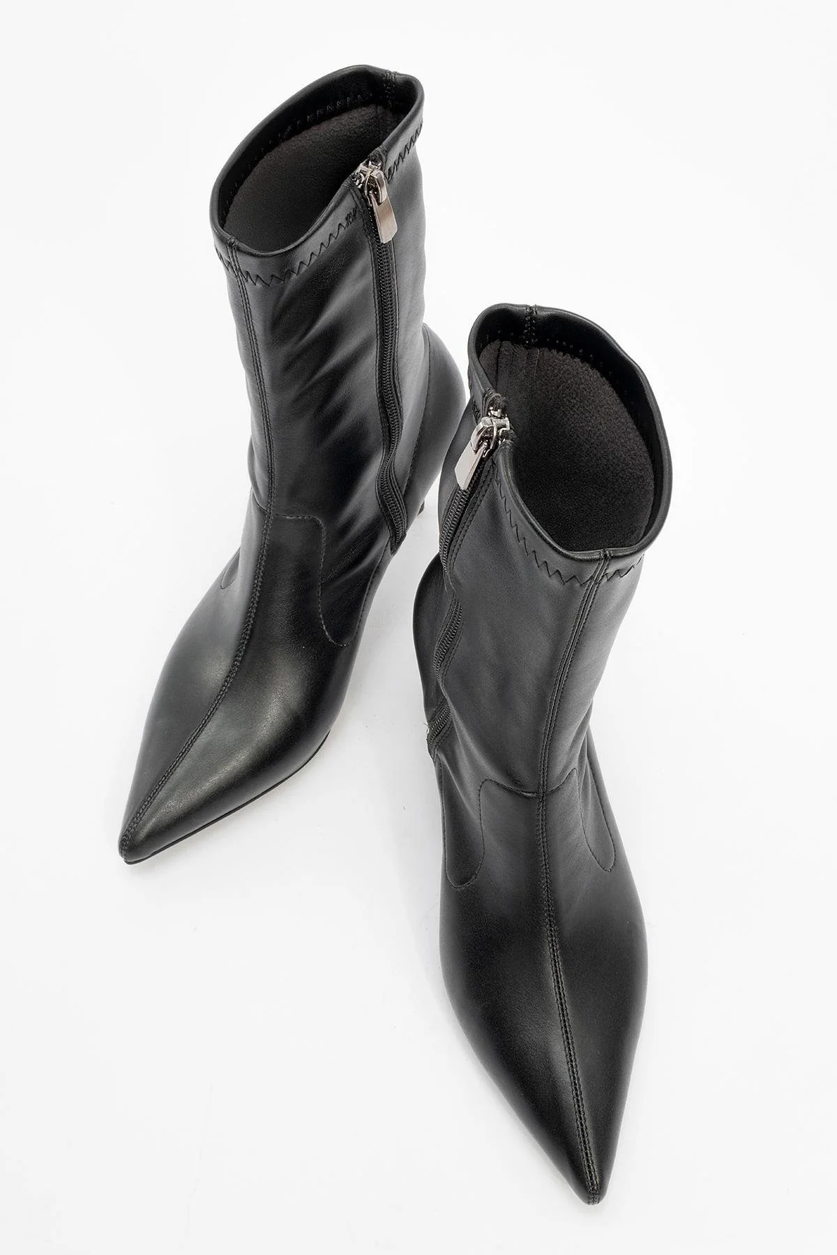 Thalin - Black Pointed Toe Side-Zip Stiletto Heel Boot (Women) - Image 2