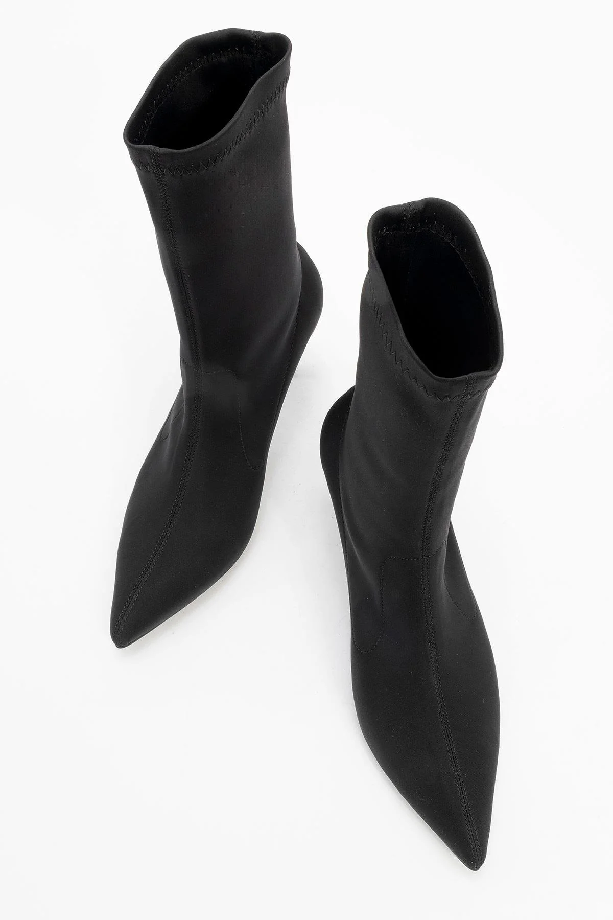 Thalin - Black Stretch Pointed Toe Slim Heel Boot (Women) - Image 2