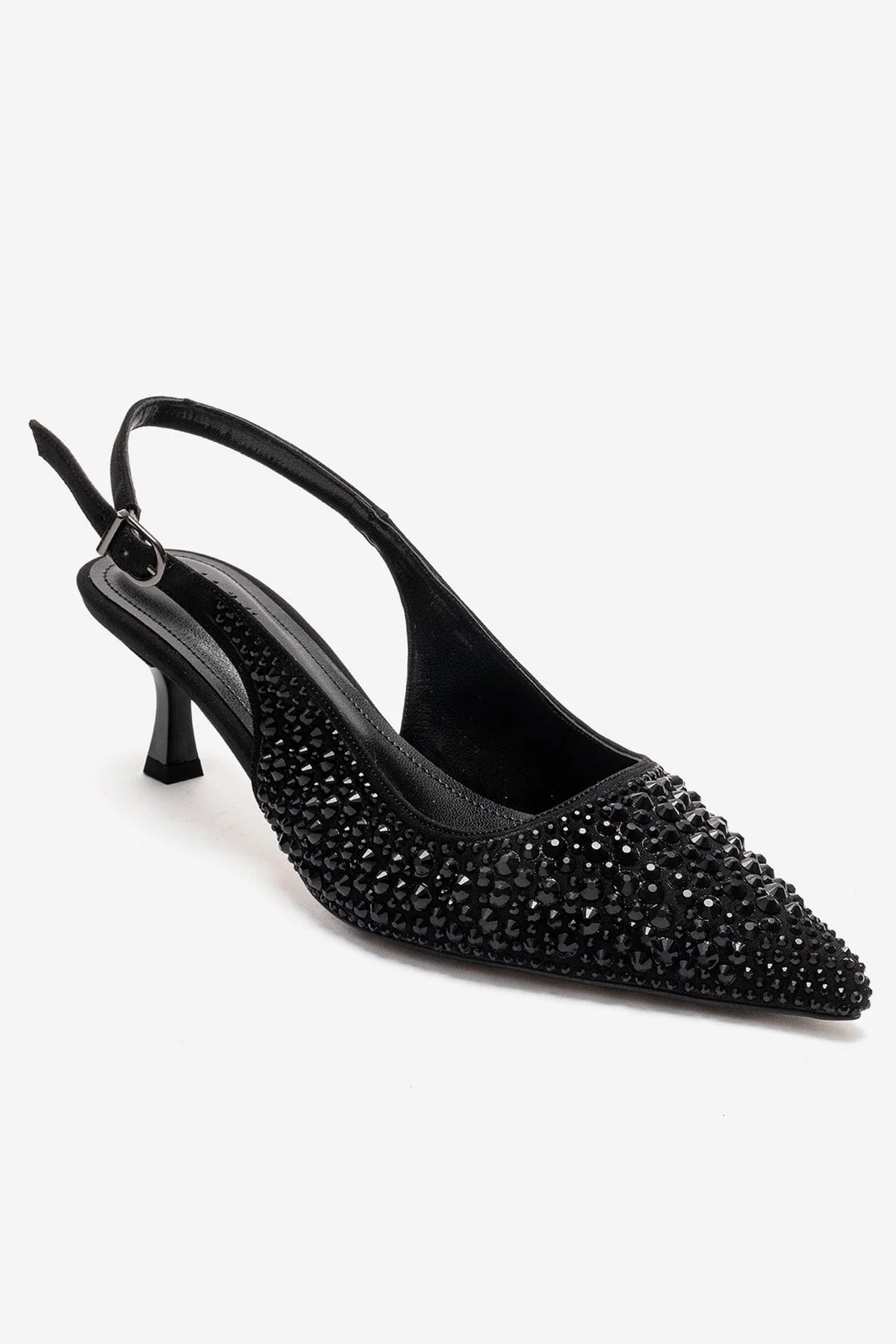 THEA - Black Jeweled Kitten Heel Pump (Women) - Image 3