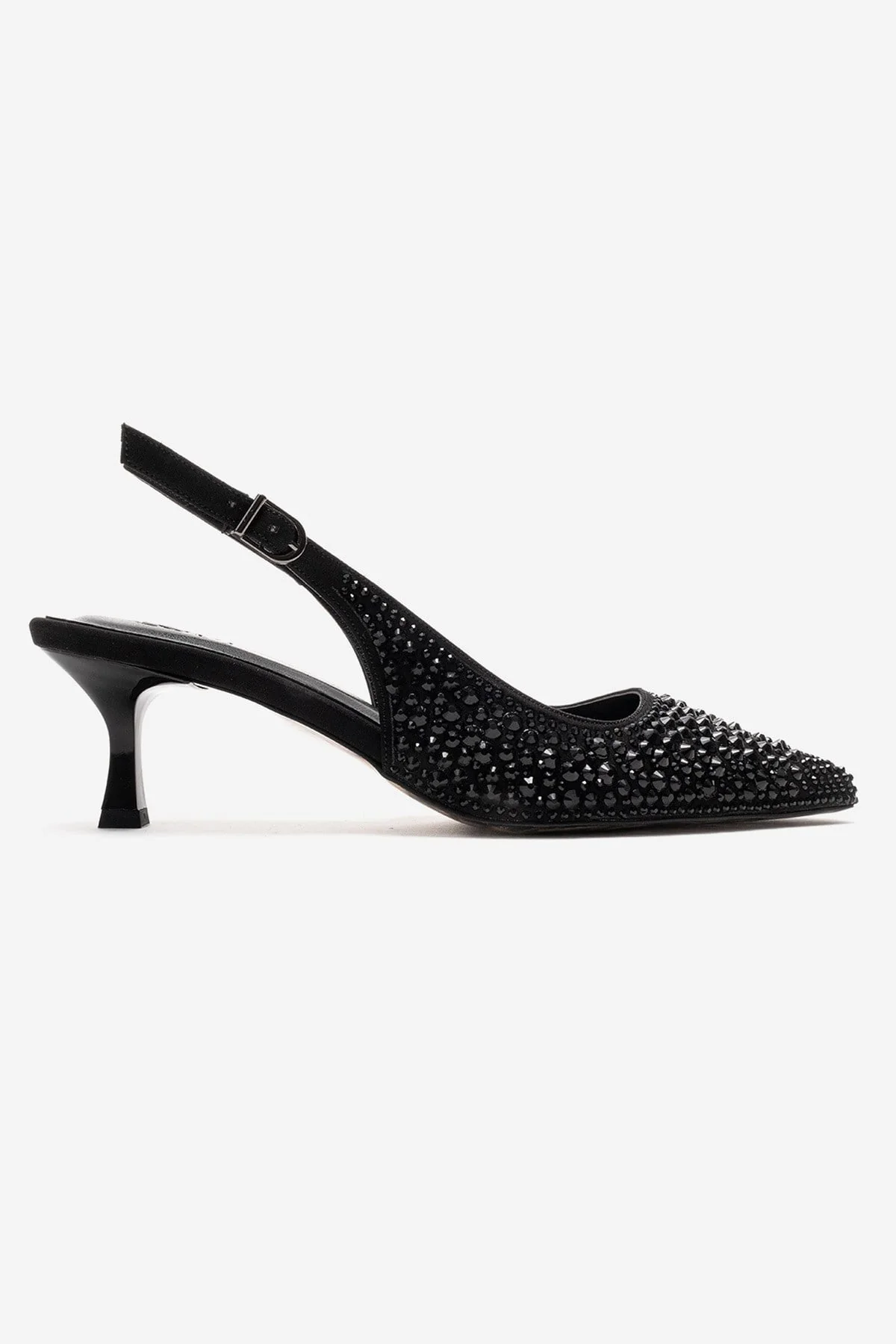 THEA - Black Jeweled Kitten Heel Pump (Women) - Image 4