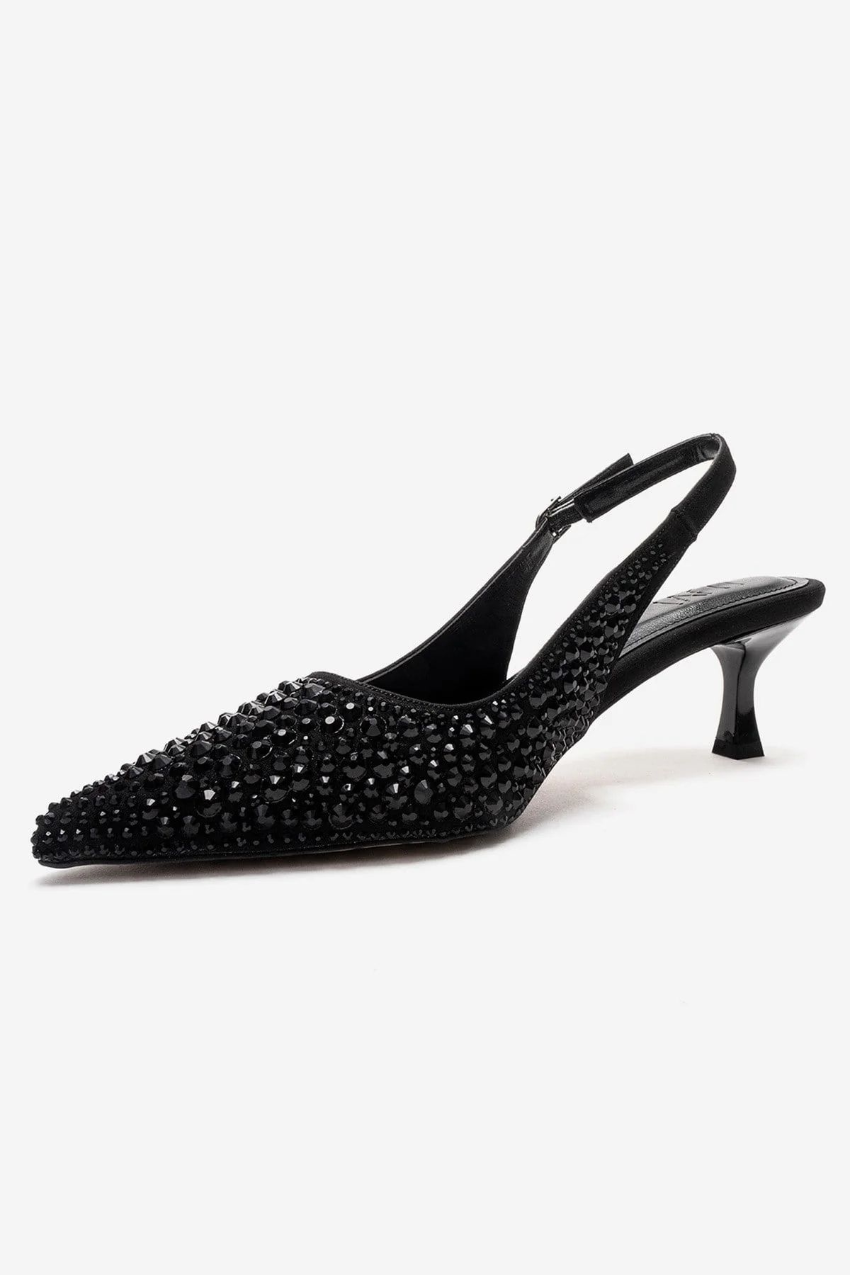THEA - Black Jeweled Kitten Heel Pump (Women) - Image 6