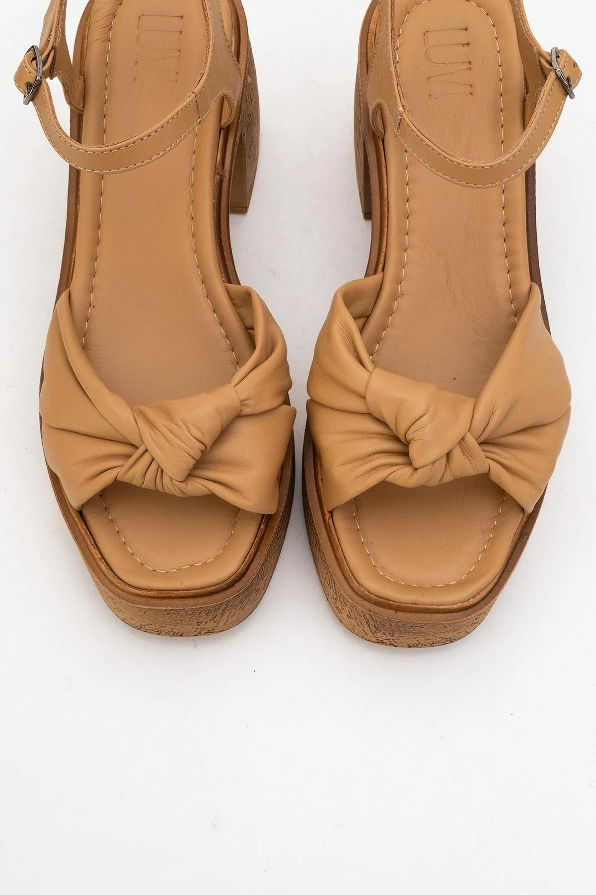 Tily - Cognac Platform Wedge Leather Sandal (Women) - Image 2