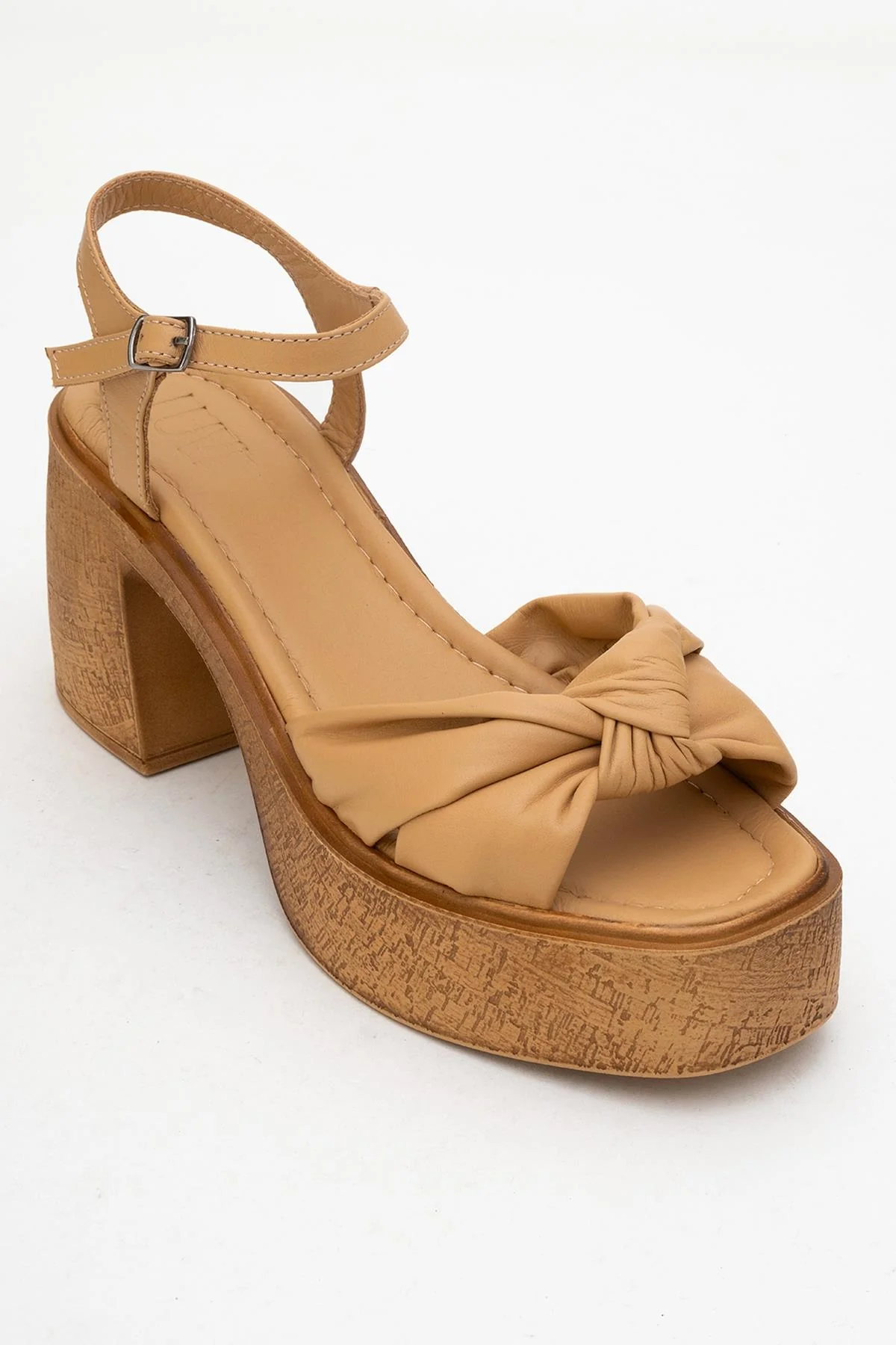 Tily - Cognac Platform Wedge Leather Sandal (Women) - Image 3