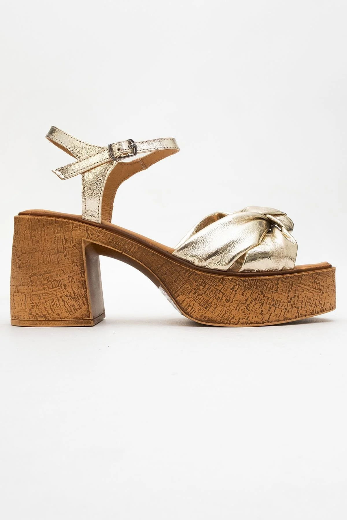 Tily - Gold Platform Wedge Leather Sandal (Women) - Image 6