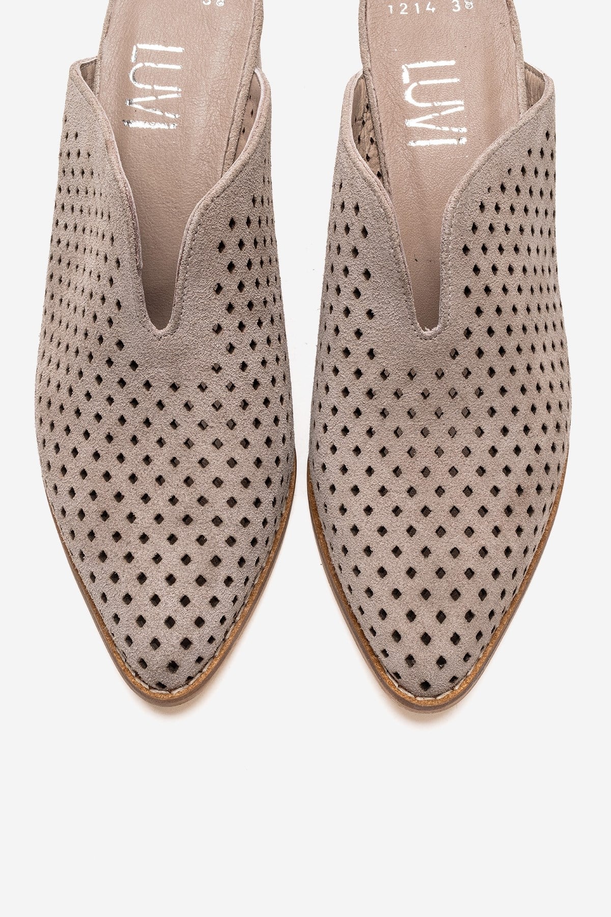 TOEN - Beige Genuine Leather Block Heel Mule (Women) - Image 2