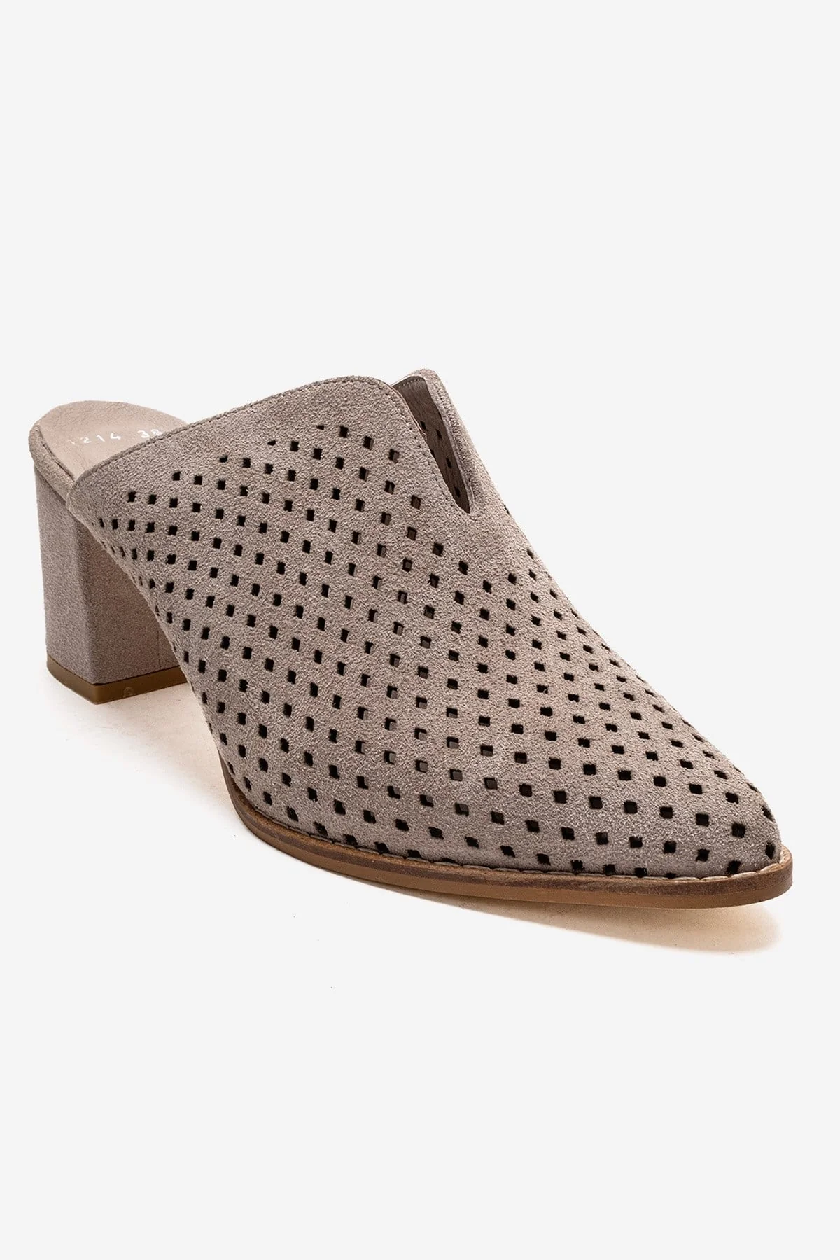 TOEN - Beige Genuine Leather Block Heel Mule (Women) - Image 3