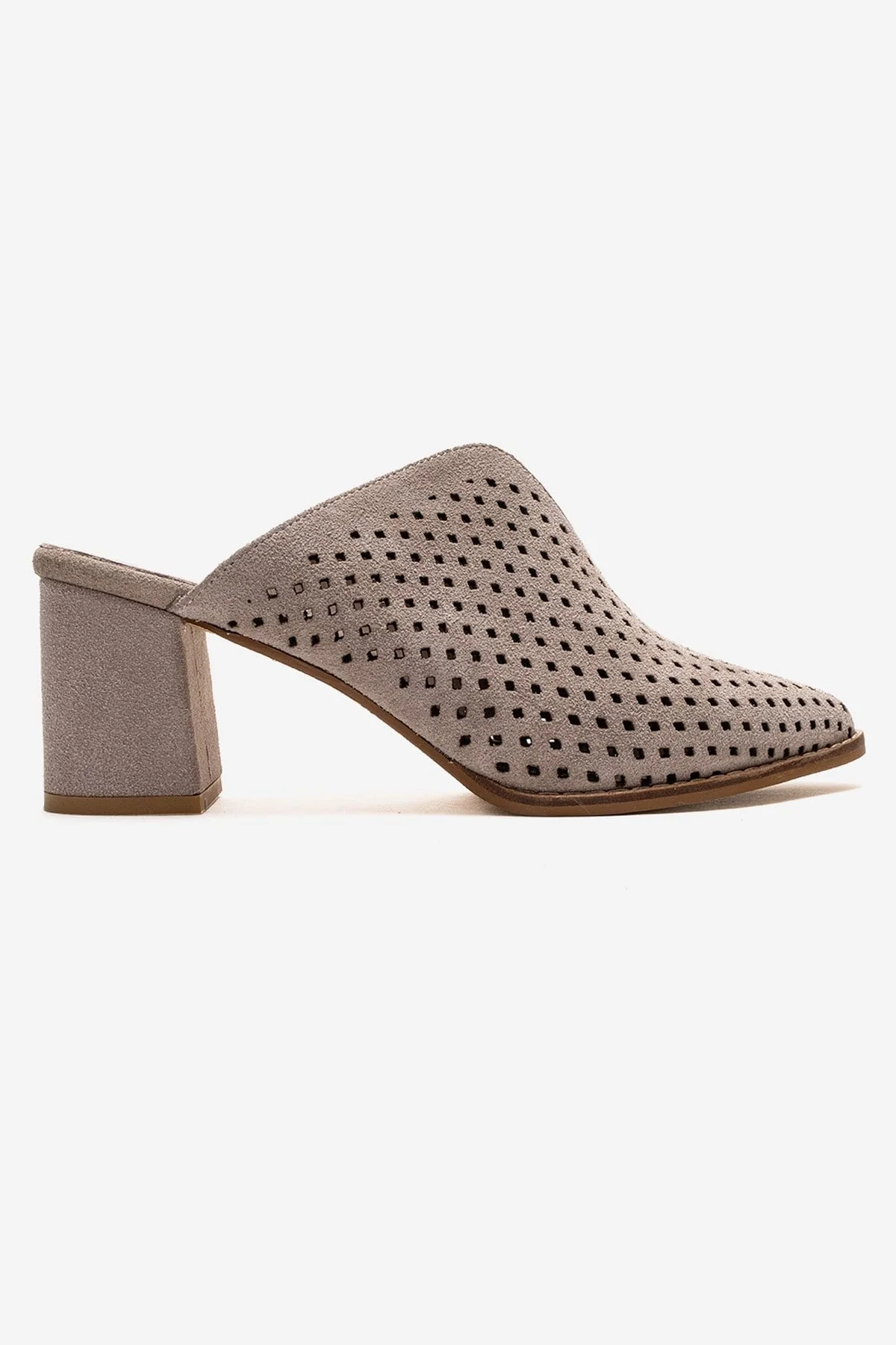 TOEN - Beige Genuine Leather Block Heel Mule (Women) - Image 4