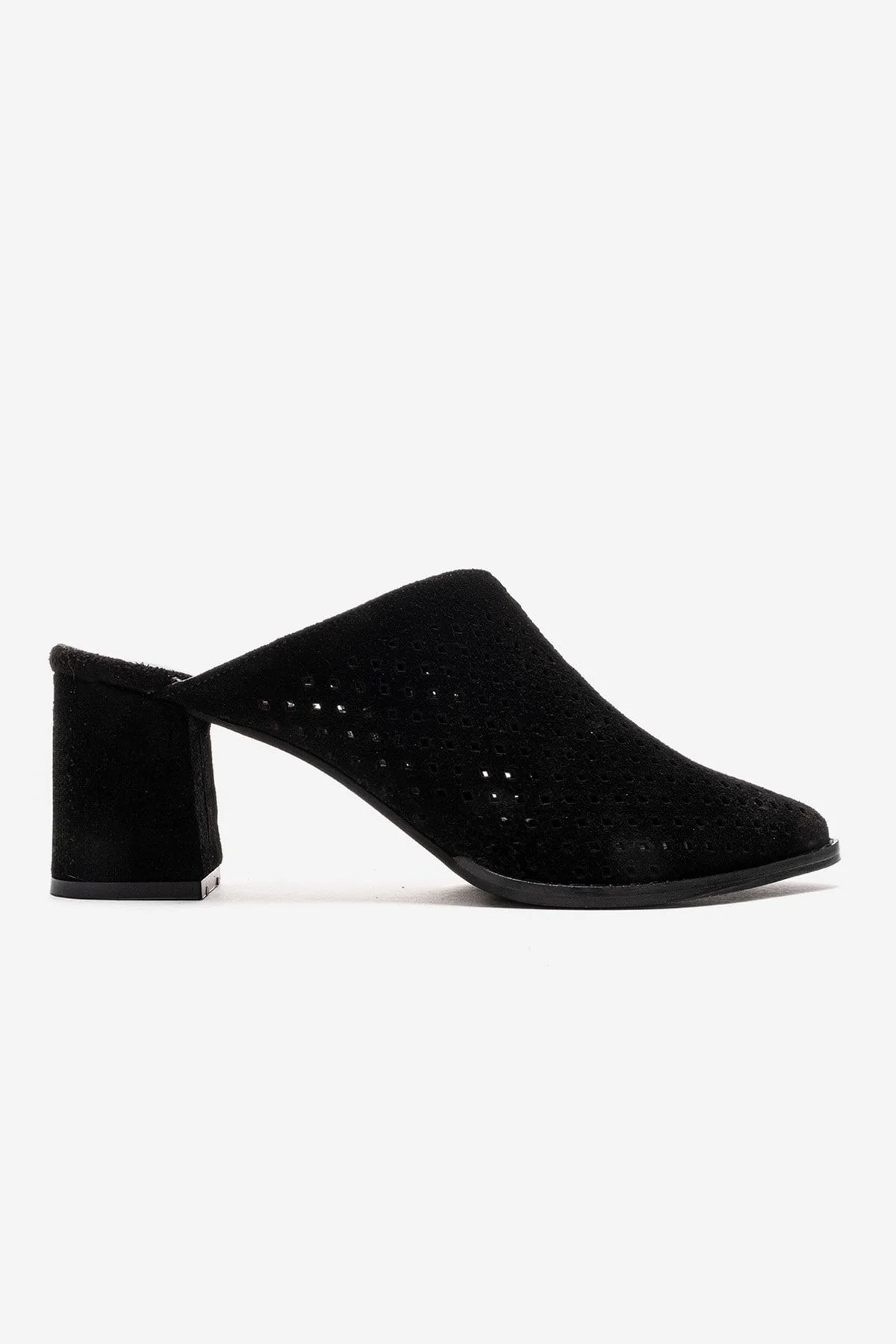 TOEN - Black Genuine Suede Leather Block Heel Mule (Women) - Image 4