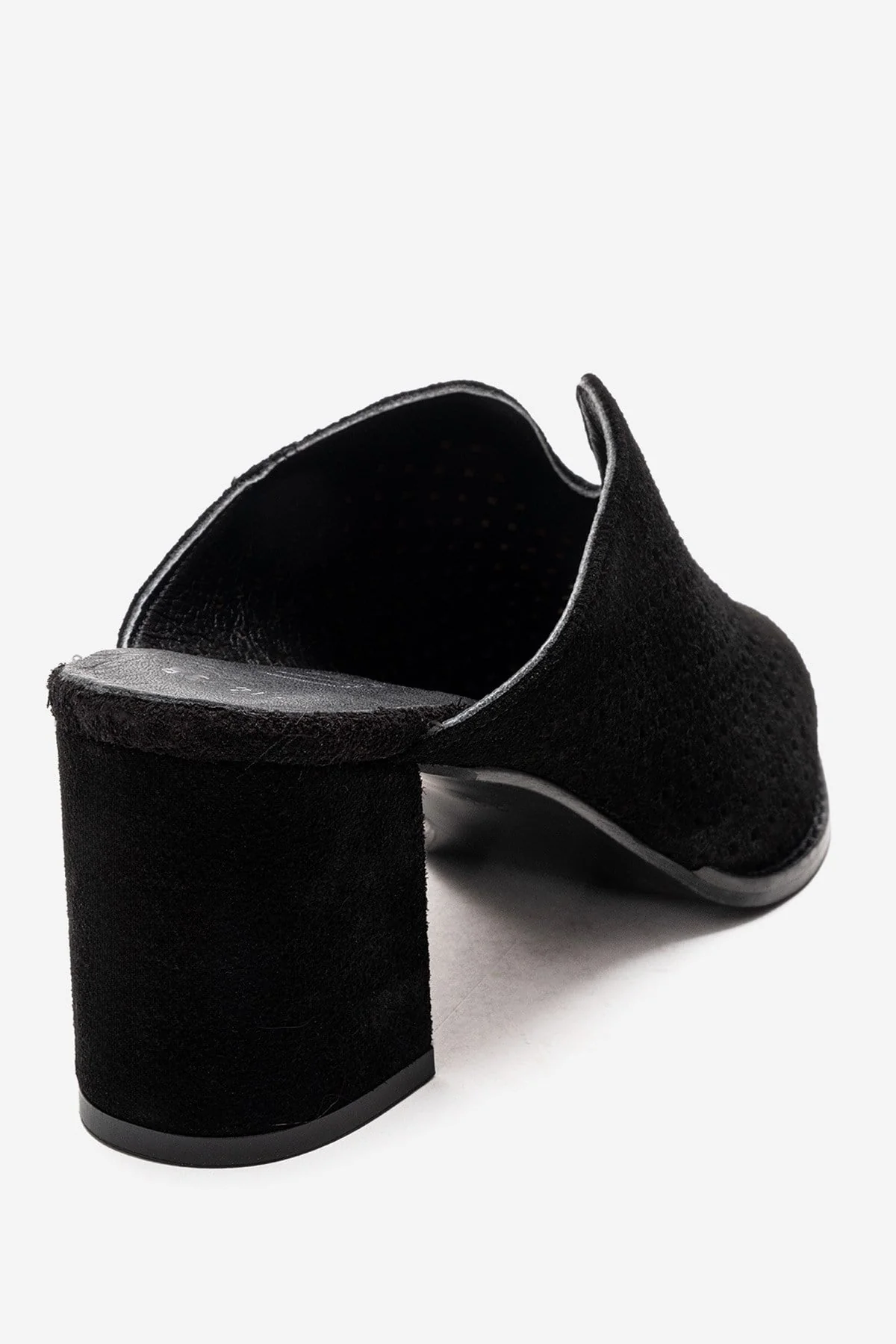 TOEN - Black Genuine Suede Leather Block Heel Mule (Women) - Image 5