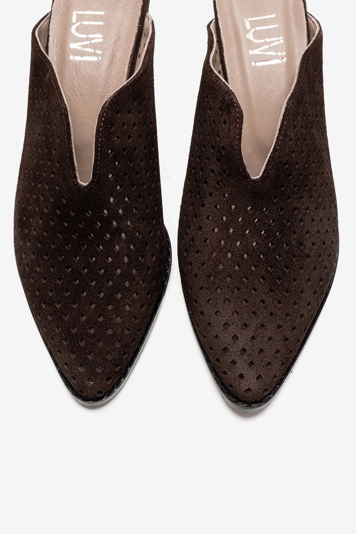 TOEN - Brown Genuine Leather Block Heel Mule (Women) - Image 2