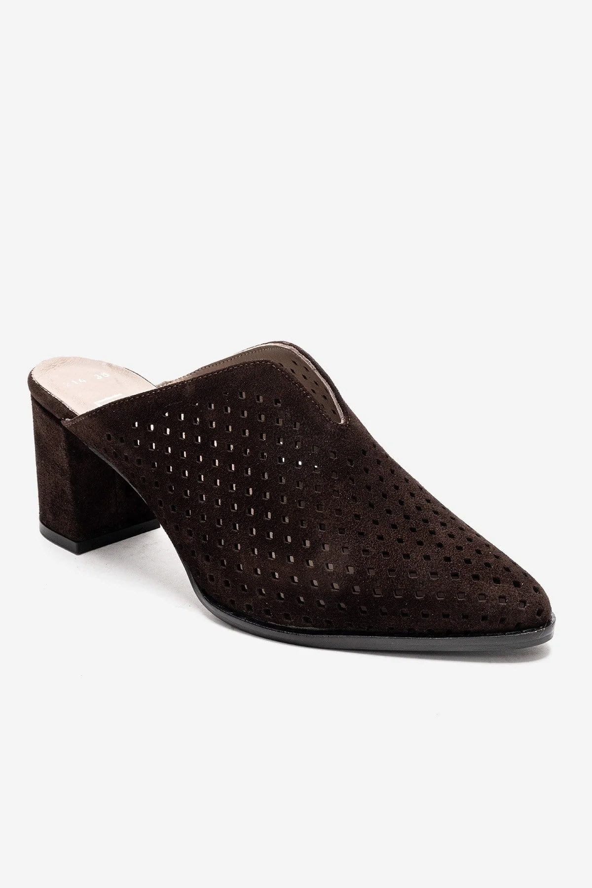 TOEN - Brown Genuine Leather Block Heel Mule (Women) - Image 3