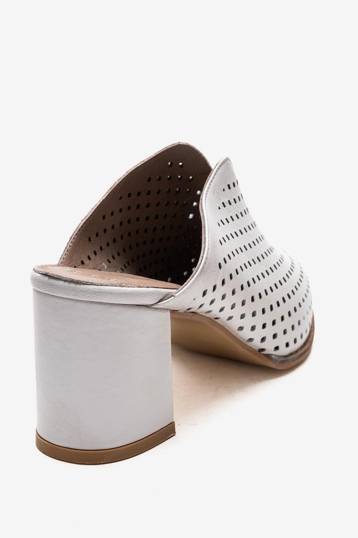 TOEN - White Genuine Leather Block Heel Mule (Women) - Image 5