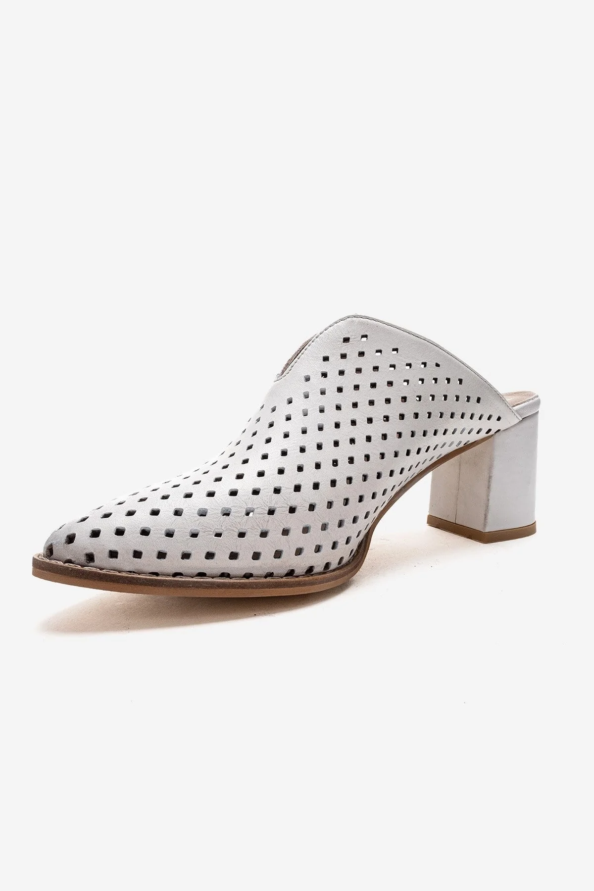 TOEN - White Genuine Leather Block Heel Mule (Women) - Image 6